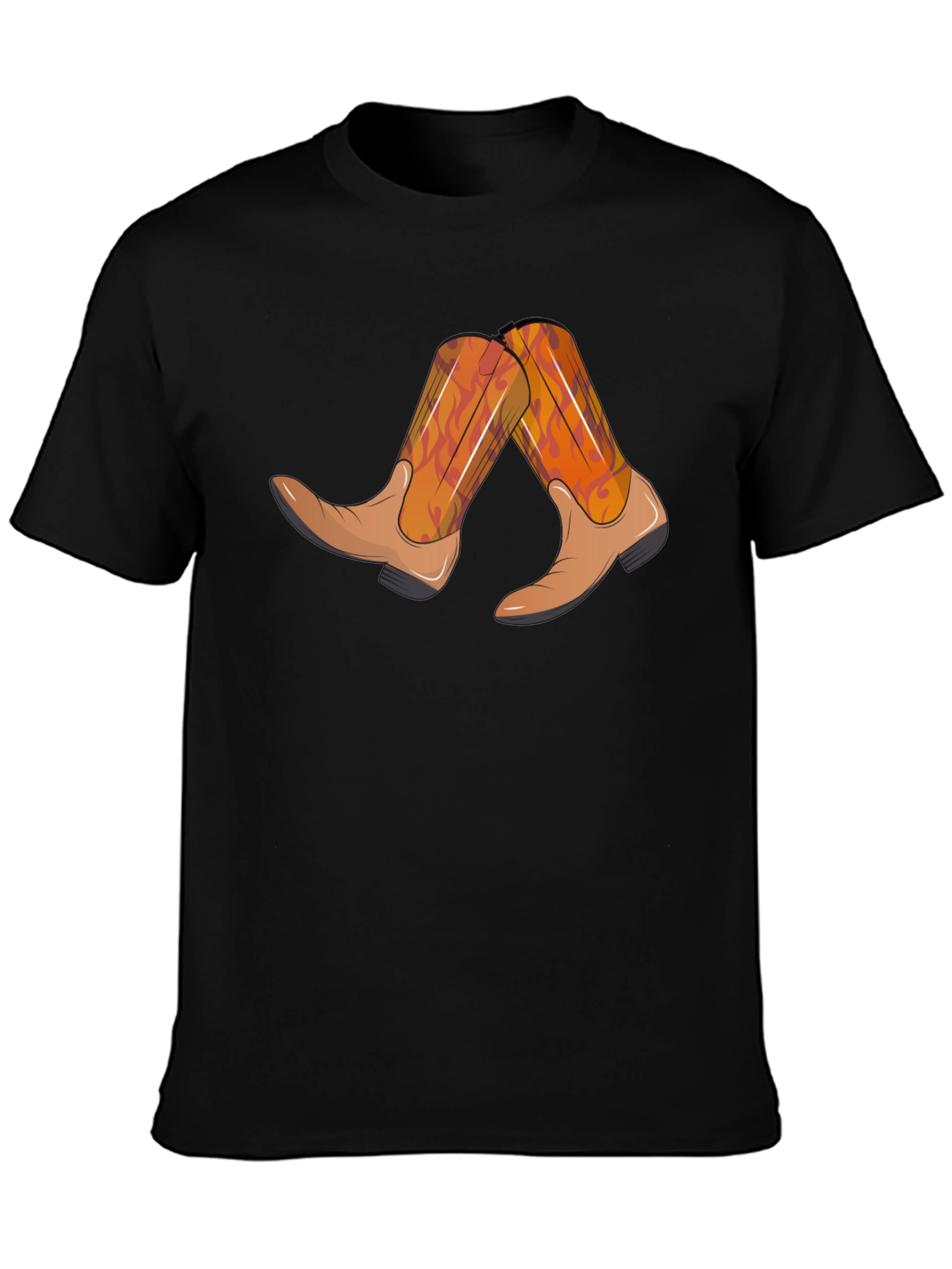 Black Cowboy Boots Graphic Tee - Country Style Shirt view 3