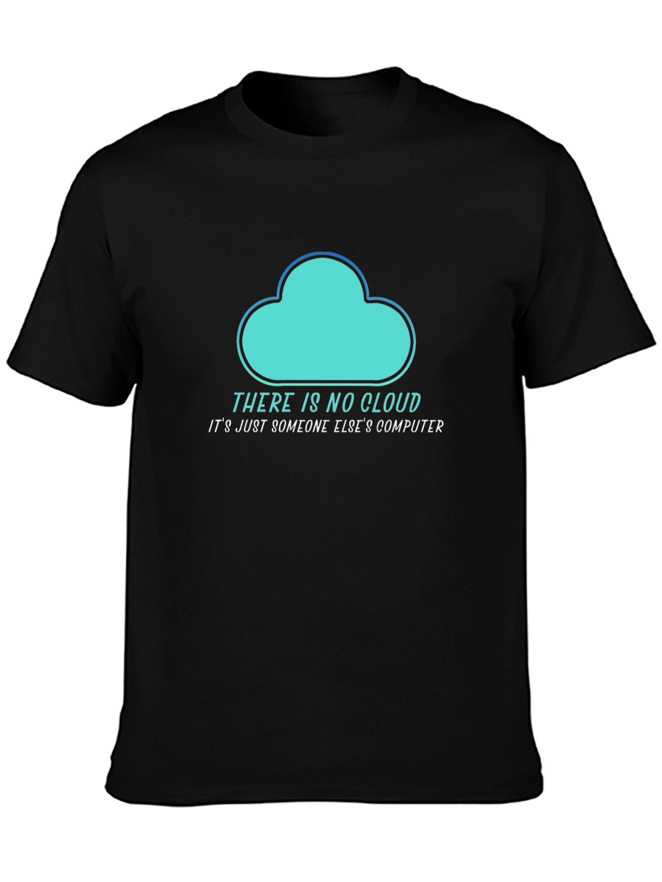 Black Funny Cloud Computing T-Shirt view 3