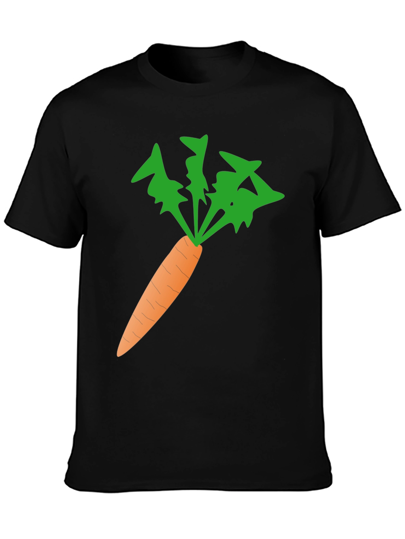 Black Men's Carrot Graphic Tee - Black Cotton Blend view 3