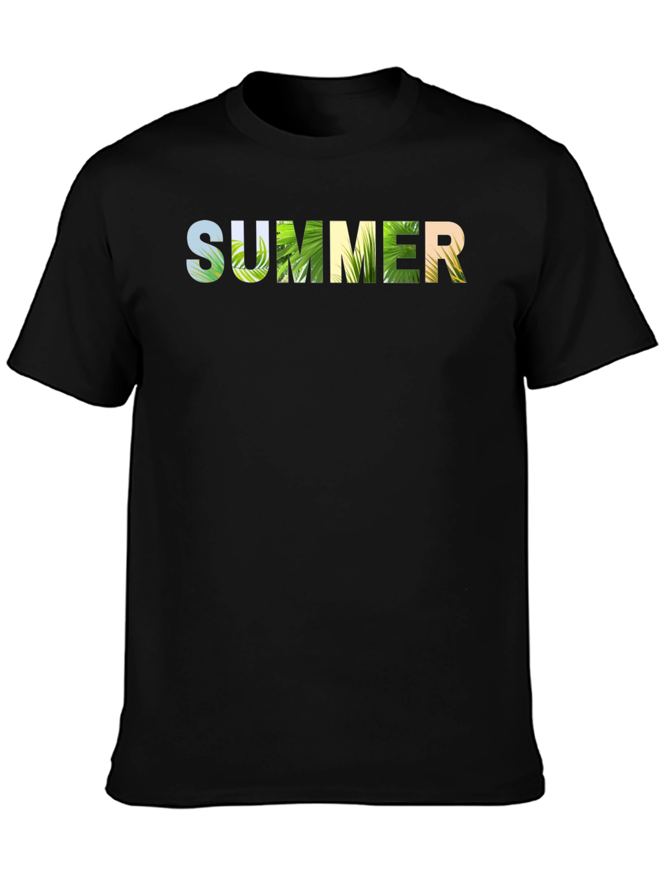 Summer Graphic Print T-Shirt - Black - 3