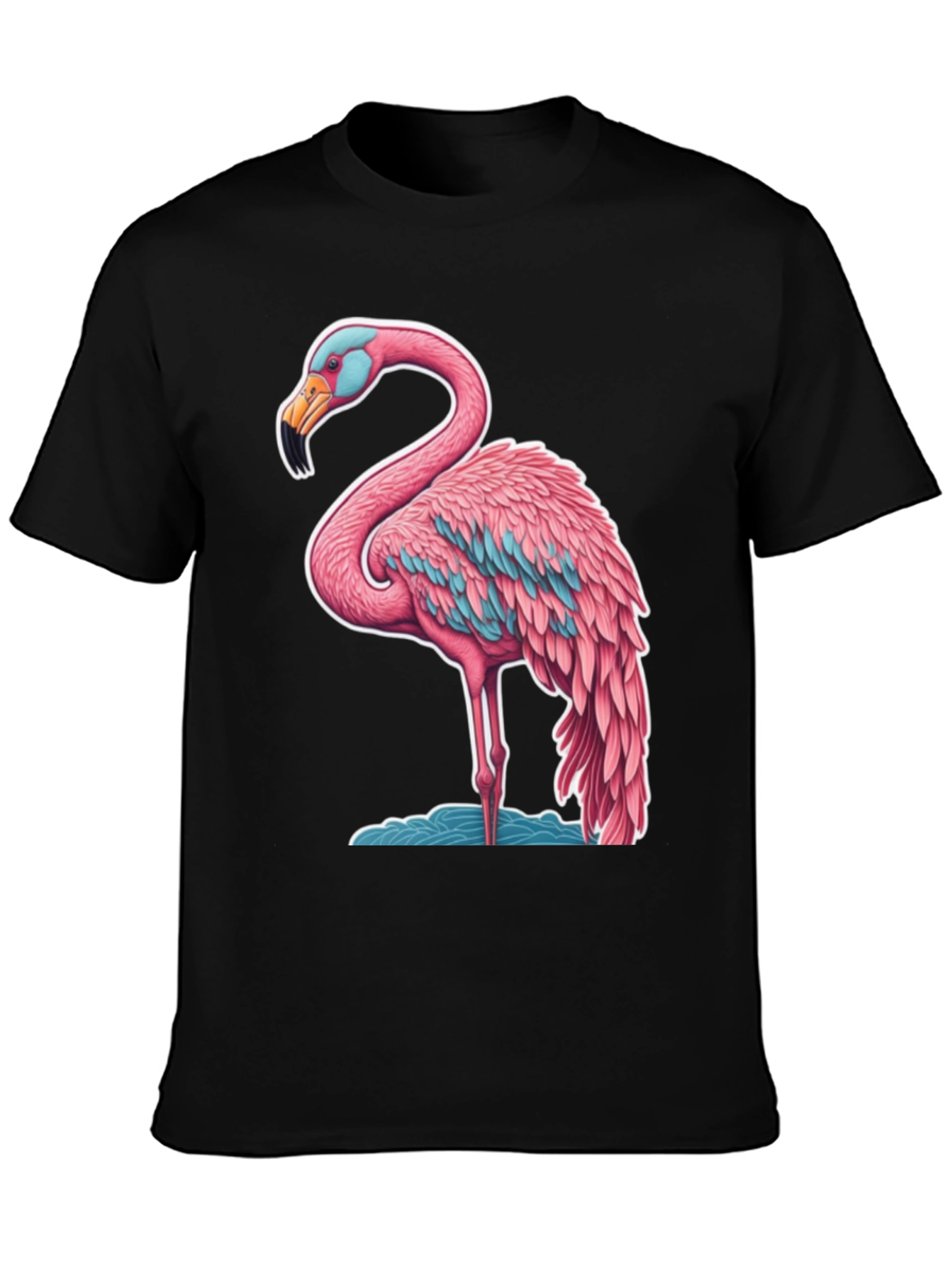Black Flamingo Graphic Tee - Black Cotton view 3