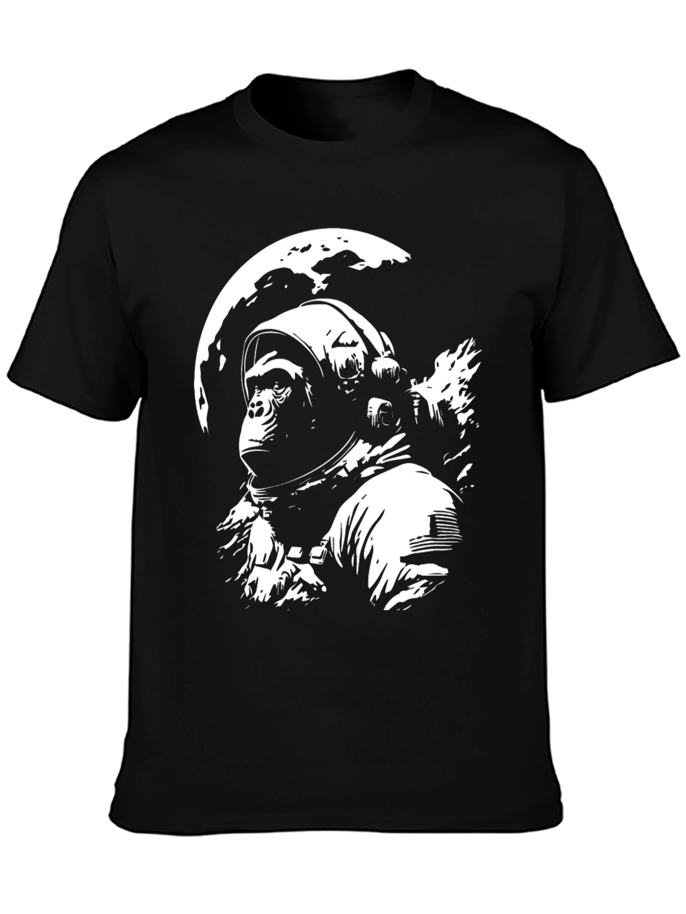 Black Astronaut Ape Black T-Shirt view 3