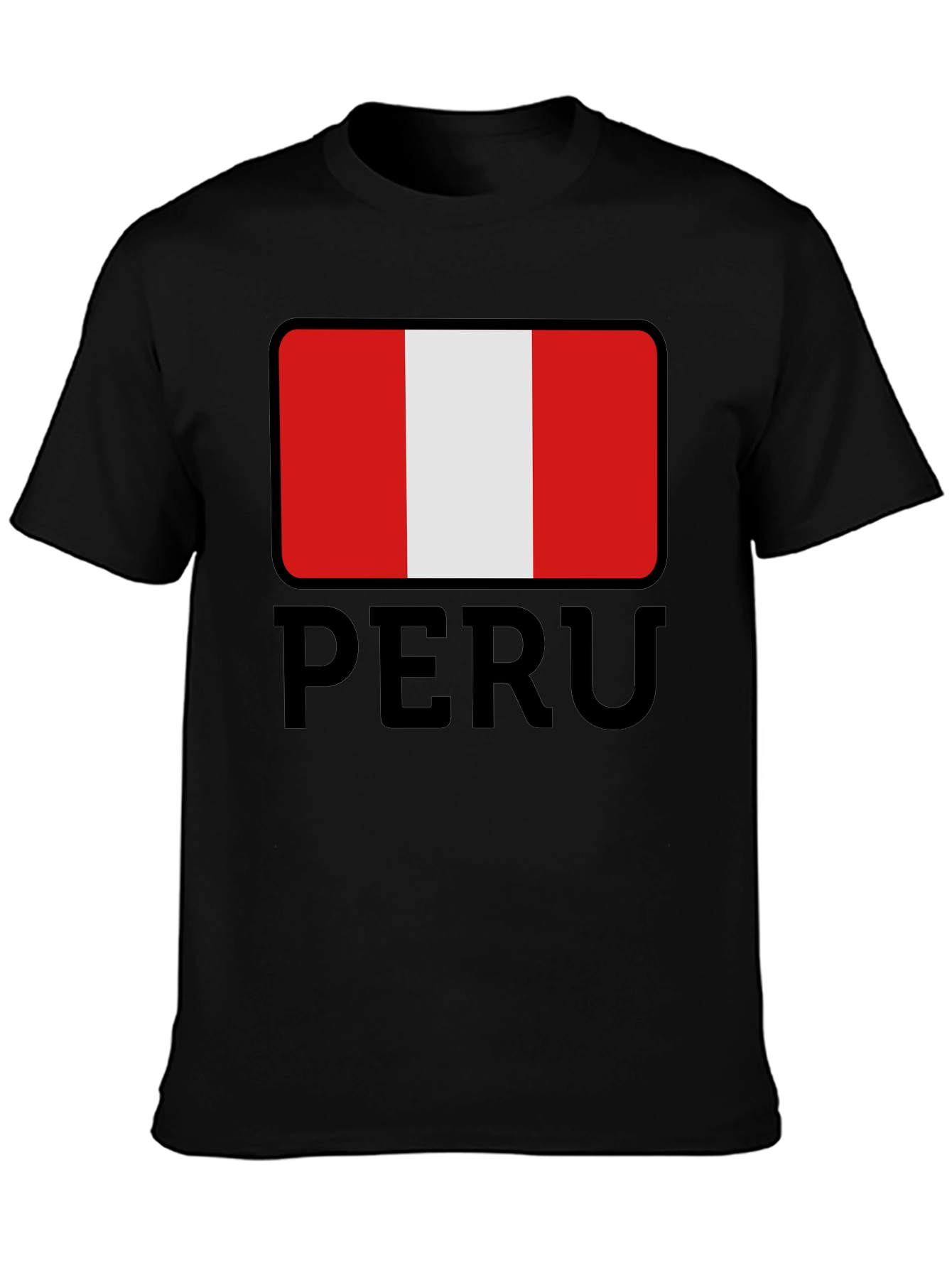 Black Peru Flag T-Shirt - Stylish National Pride Tee view 3