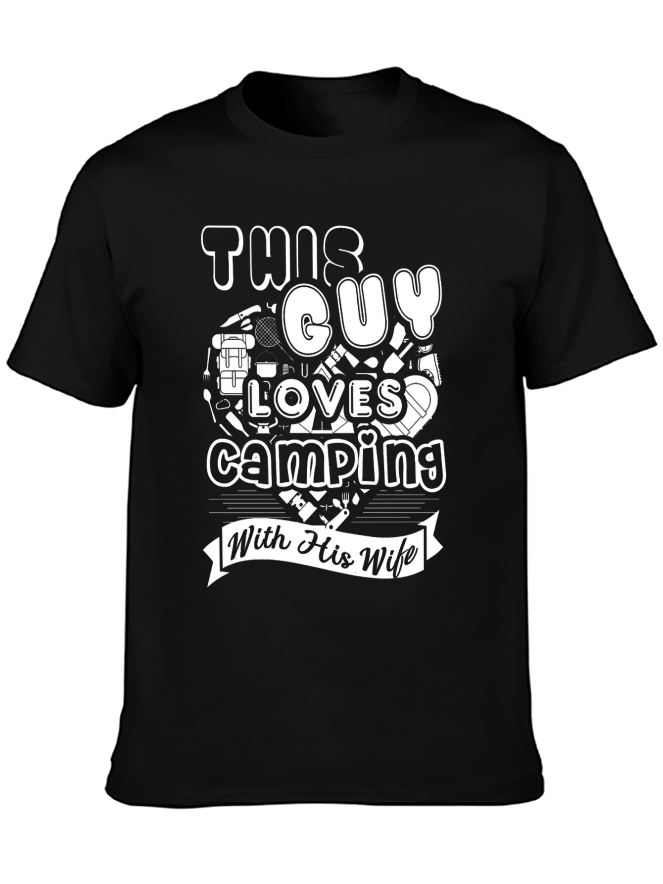 Black Camping Lover T-Shirt - Gift for Husband! view 3