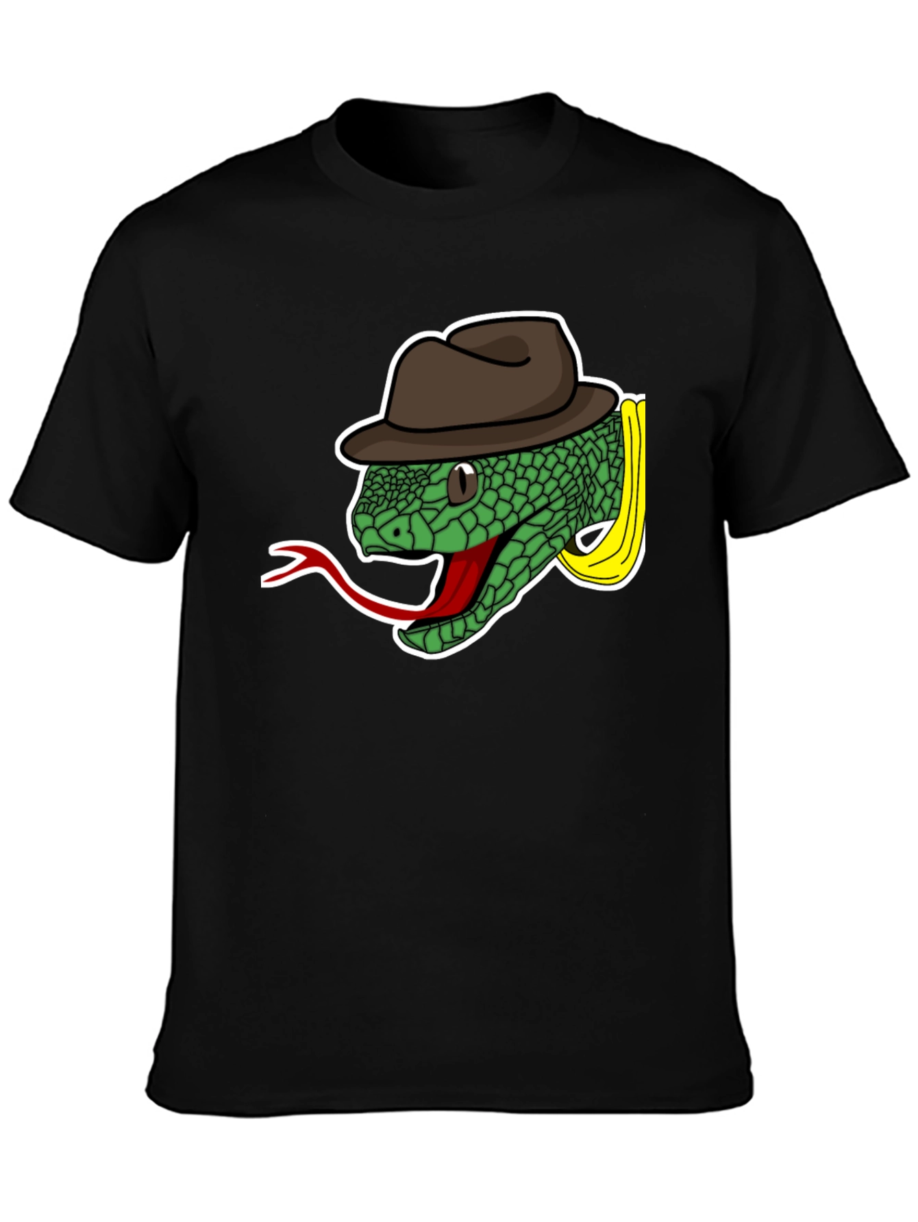 Black Snake with Fedora T-Shirt view 3