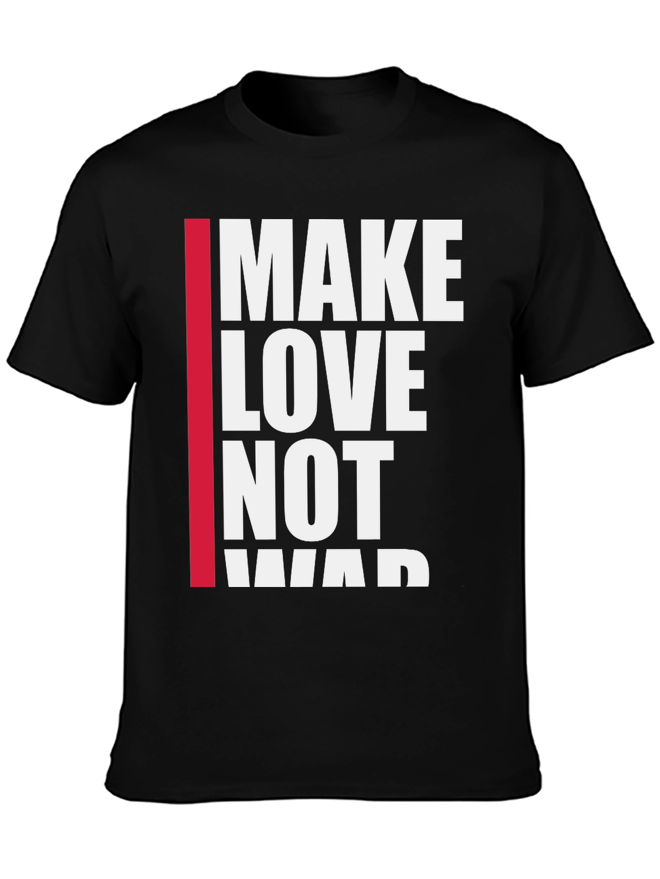 Black Make Love Not War Graphic Tee - Black view 3