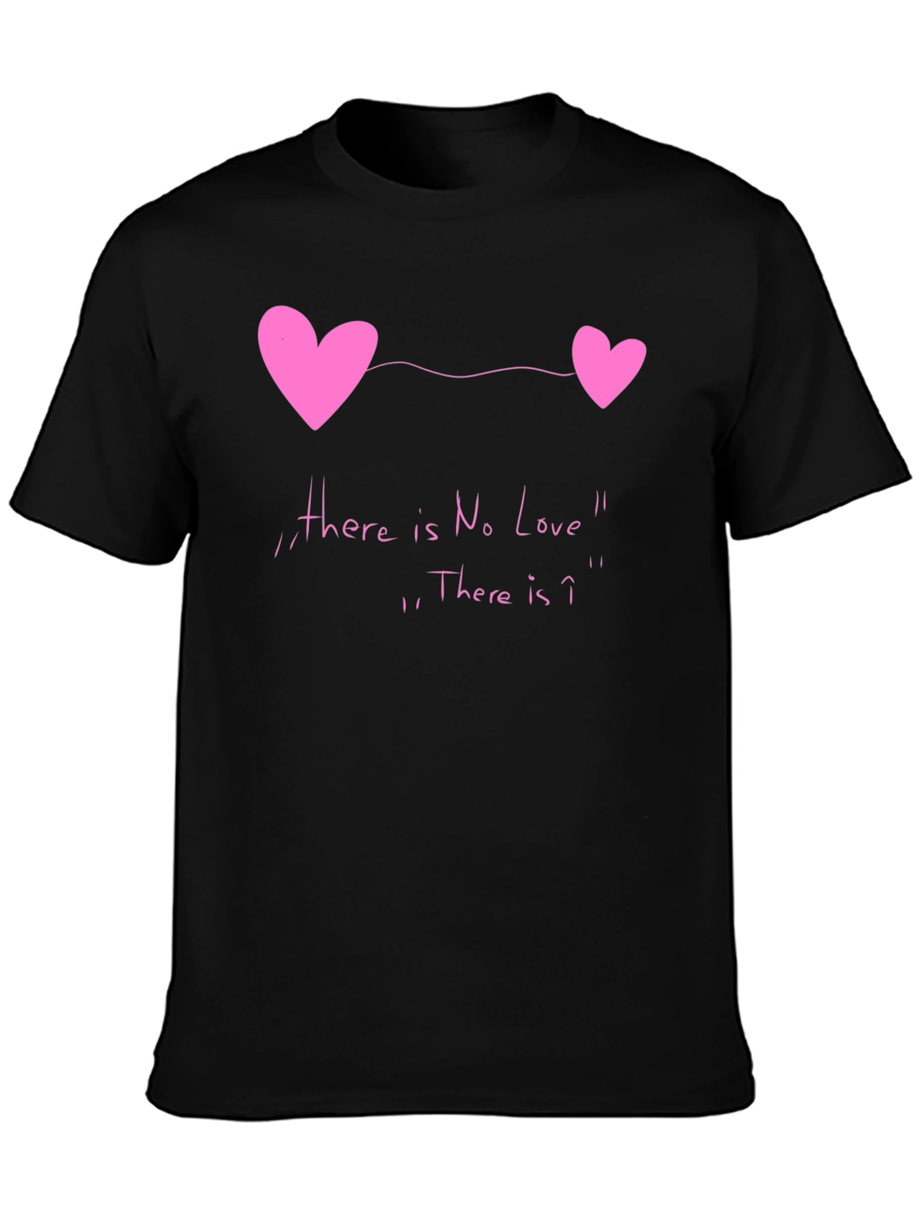 Black No Love Tee - Heart Graphic Novelty T-Shirt view 3