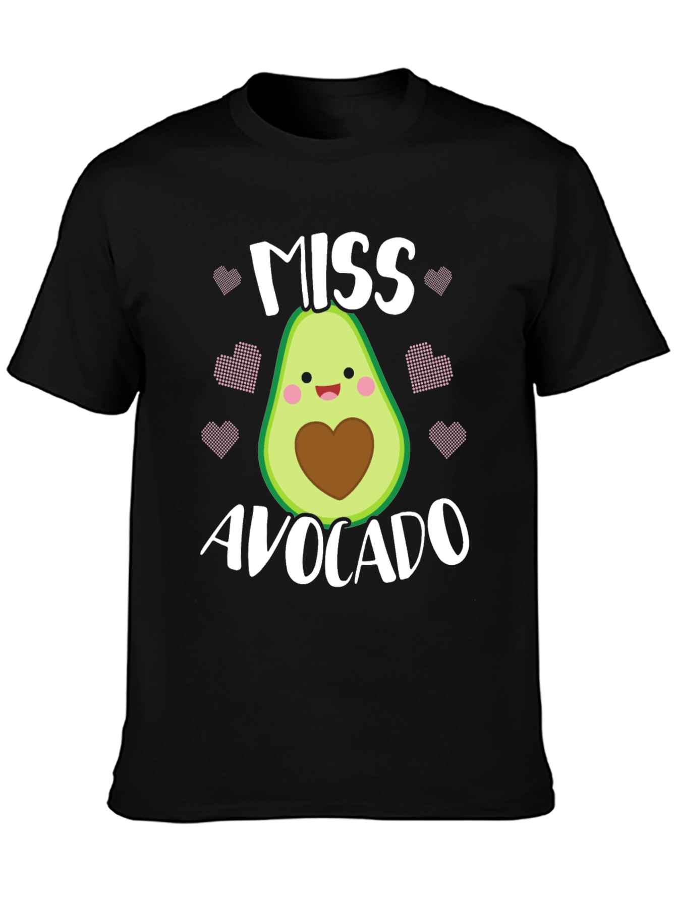 Black Miss Avocado T-Shirt - Cute Foodie Graphic Tee view 3