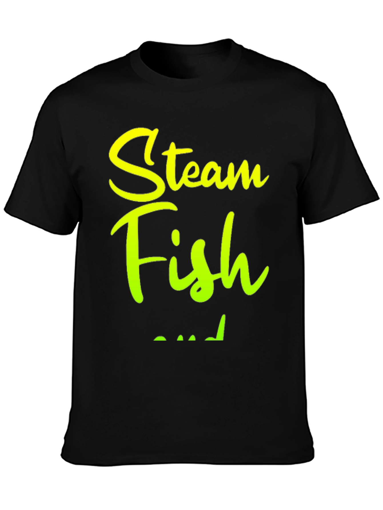Black Steam Fish T-Shirt - Comfortable and Stylish view 3