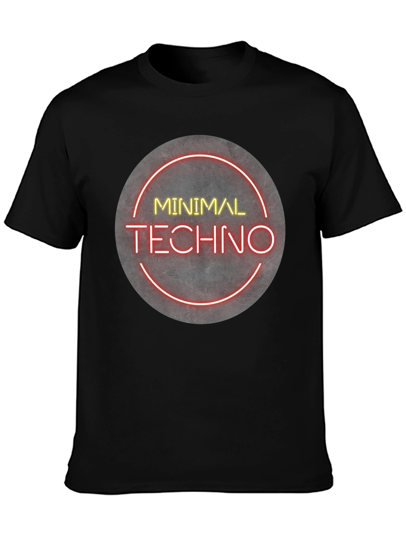 Black Minimal Techno Graphic Tee - Modern Music Shirt view 3