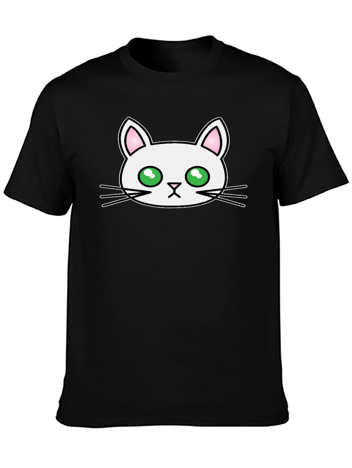 Black Cute Cat Graphic Tee - Men's Black T-Shirt view 3