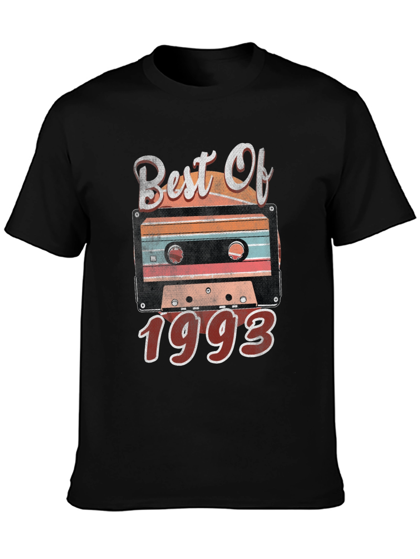 Black Best Of 1993 Cassette Tape Graphic T-Shirt view 3