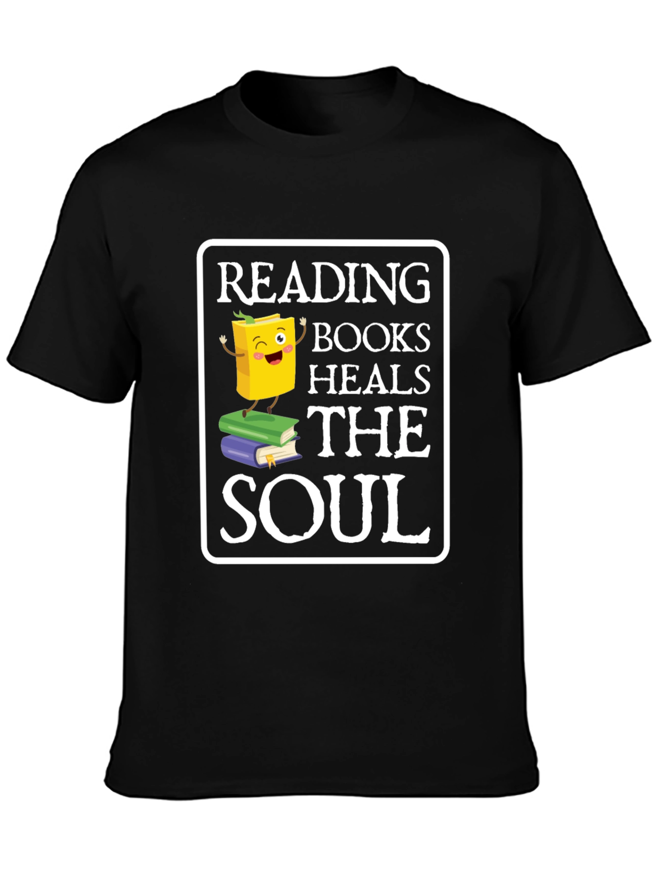 Black Reading Books Heals the Soul T-Shirt view 3