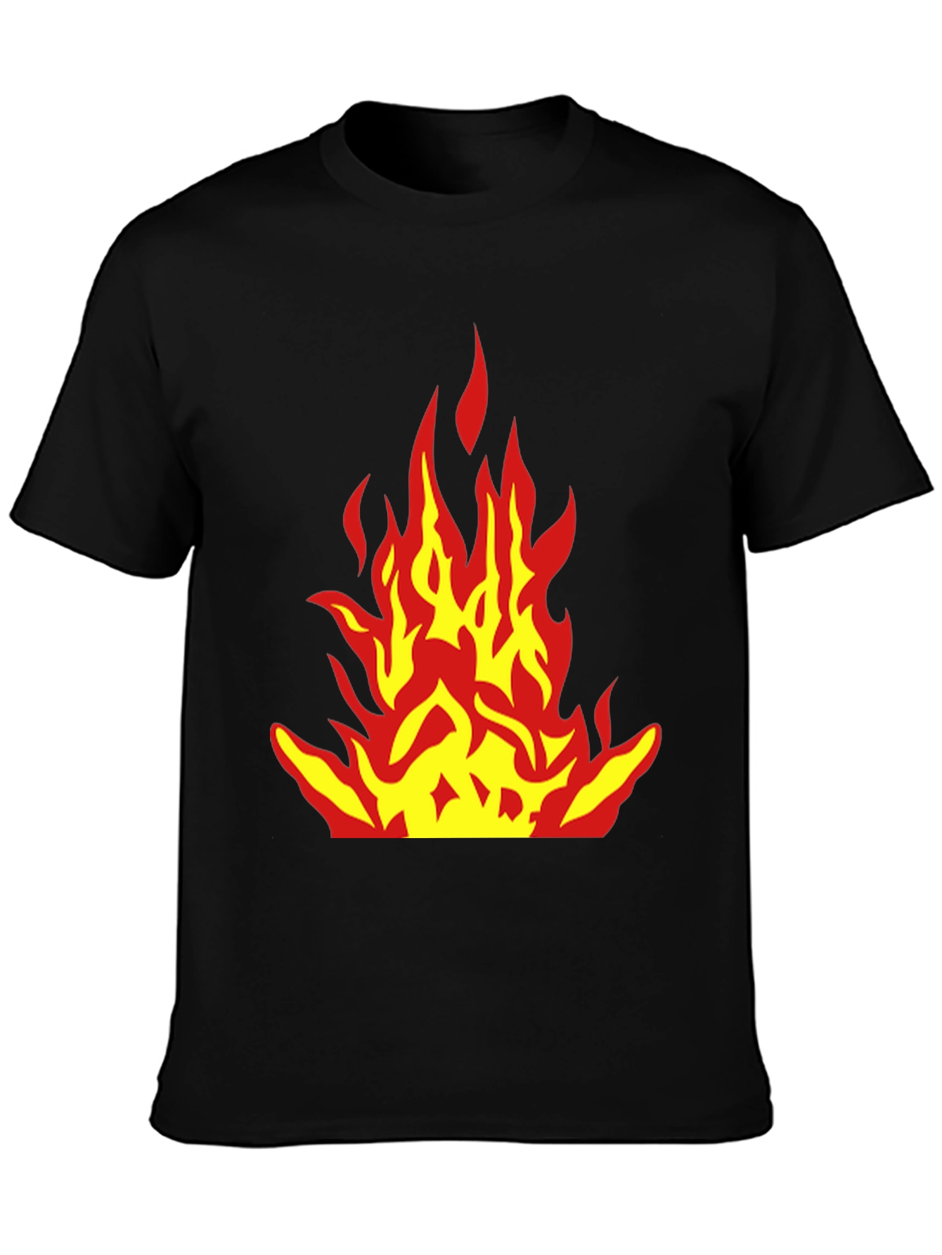 Black Flame Graphic Black T-Shirt - Bold Design view 3