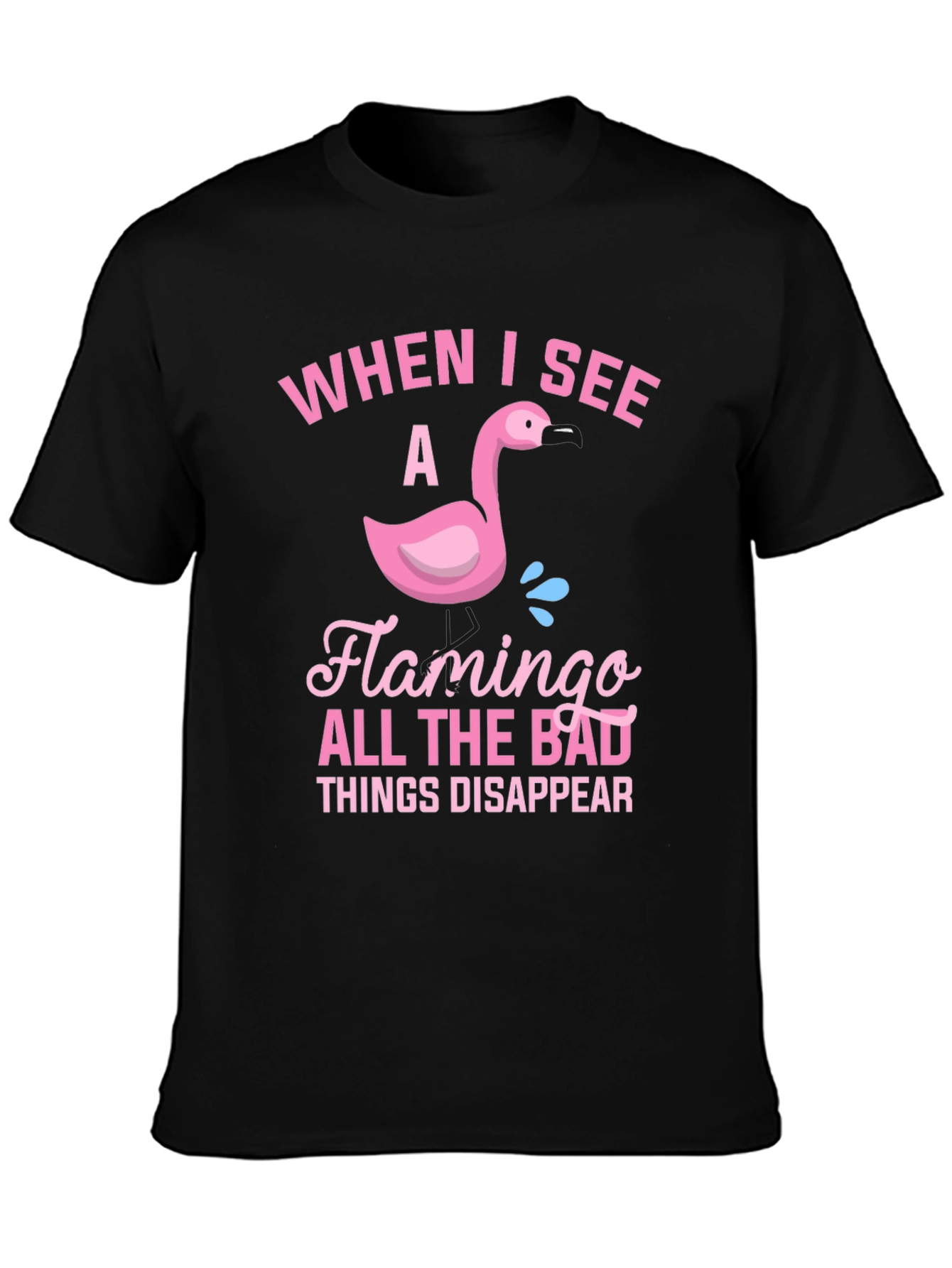Black Flamingo T-Shirt: When I See A Flamingo... view 3