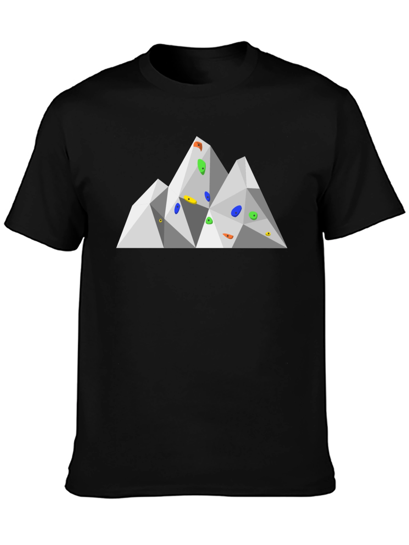 Black Geometric Mountain Climbing T-Shirt view 3
