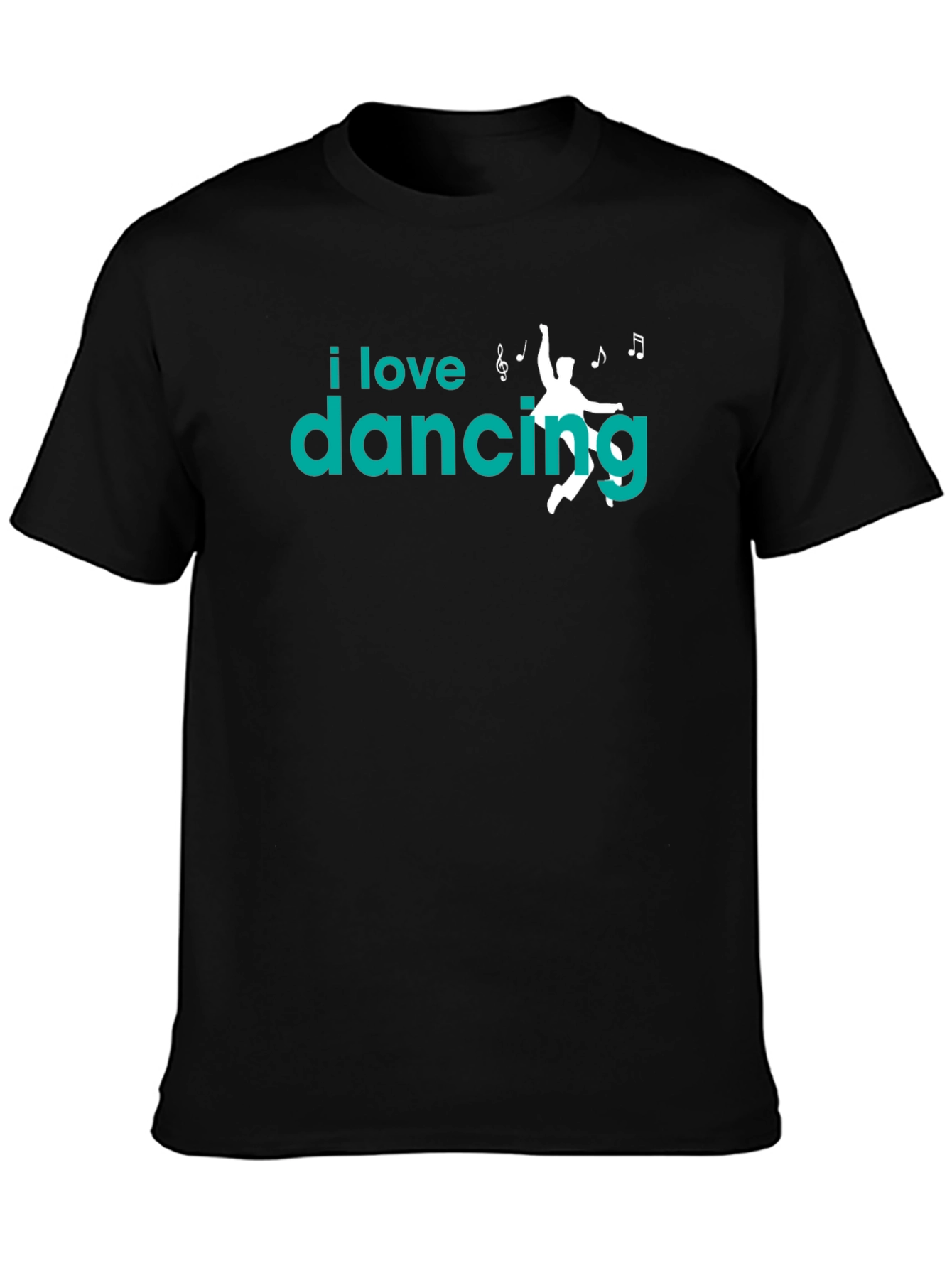Black I Love Dancing Graphic Tee - Soft Cotton Black T-Shirt view 3