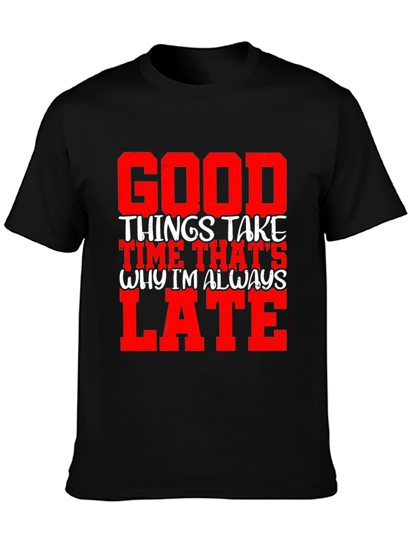 Black Good Things Take Time Men's Graphic Tee view 3