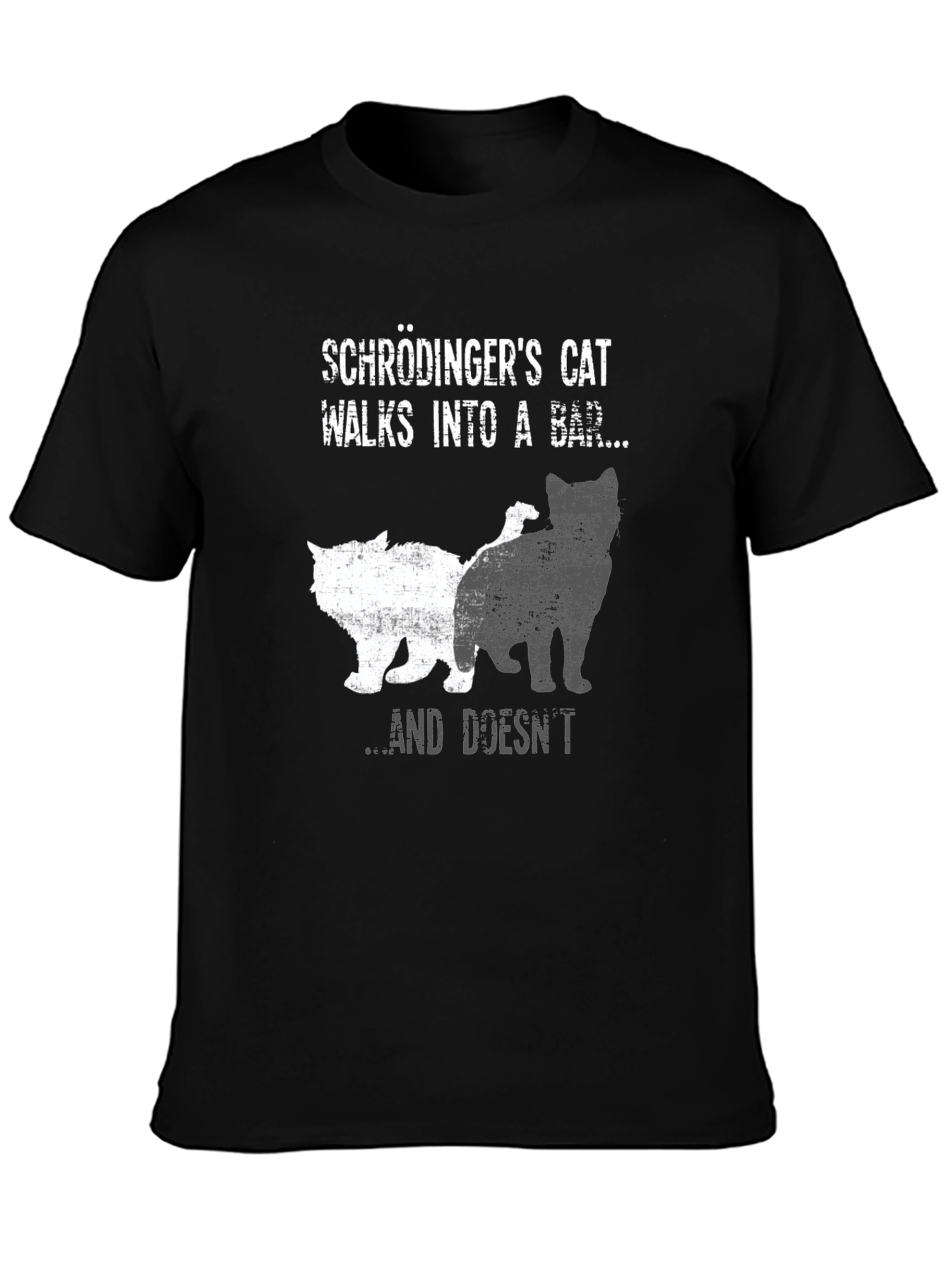 Black Schrödinger's Cat Novelty T-Shirt view 3