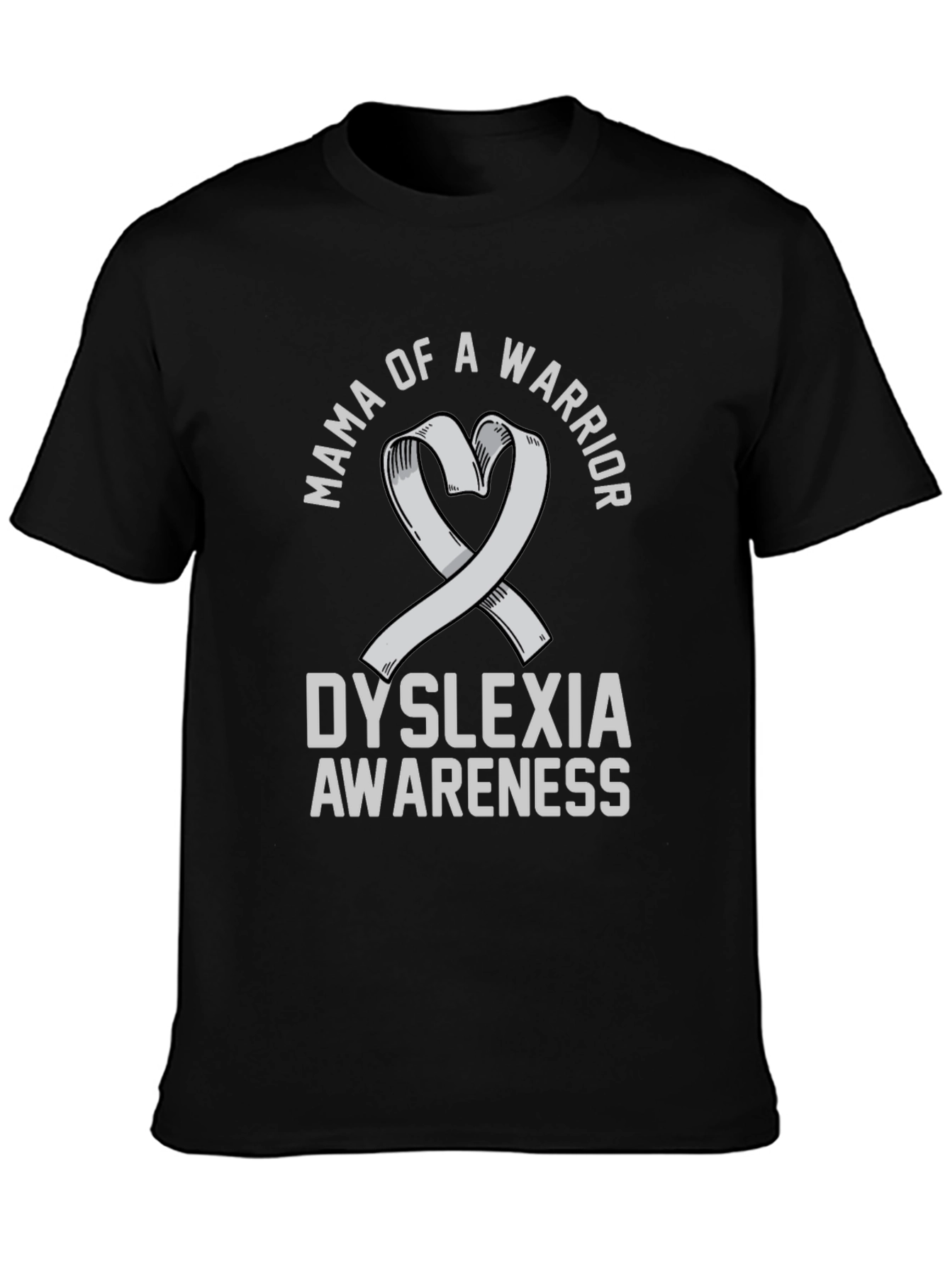 Black Mama of a Warrior Dyslexia Awareness T-Shirt view 3