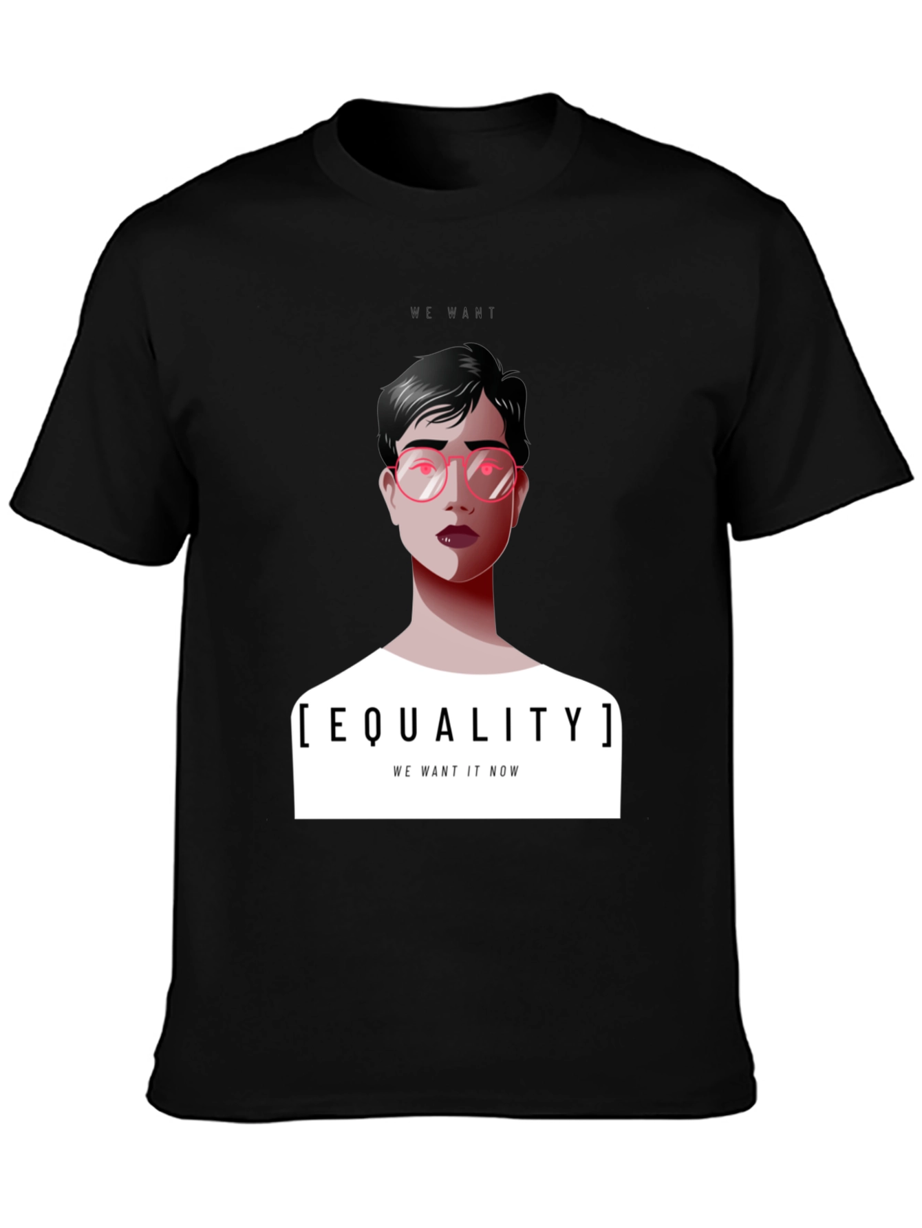 Black Equality T-Shirt - We Want It Now Graphic Tee view 3
