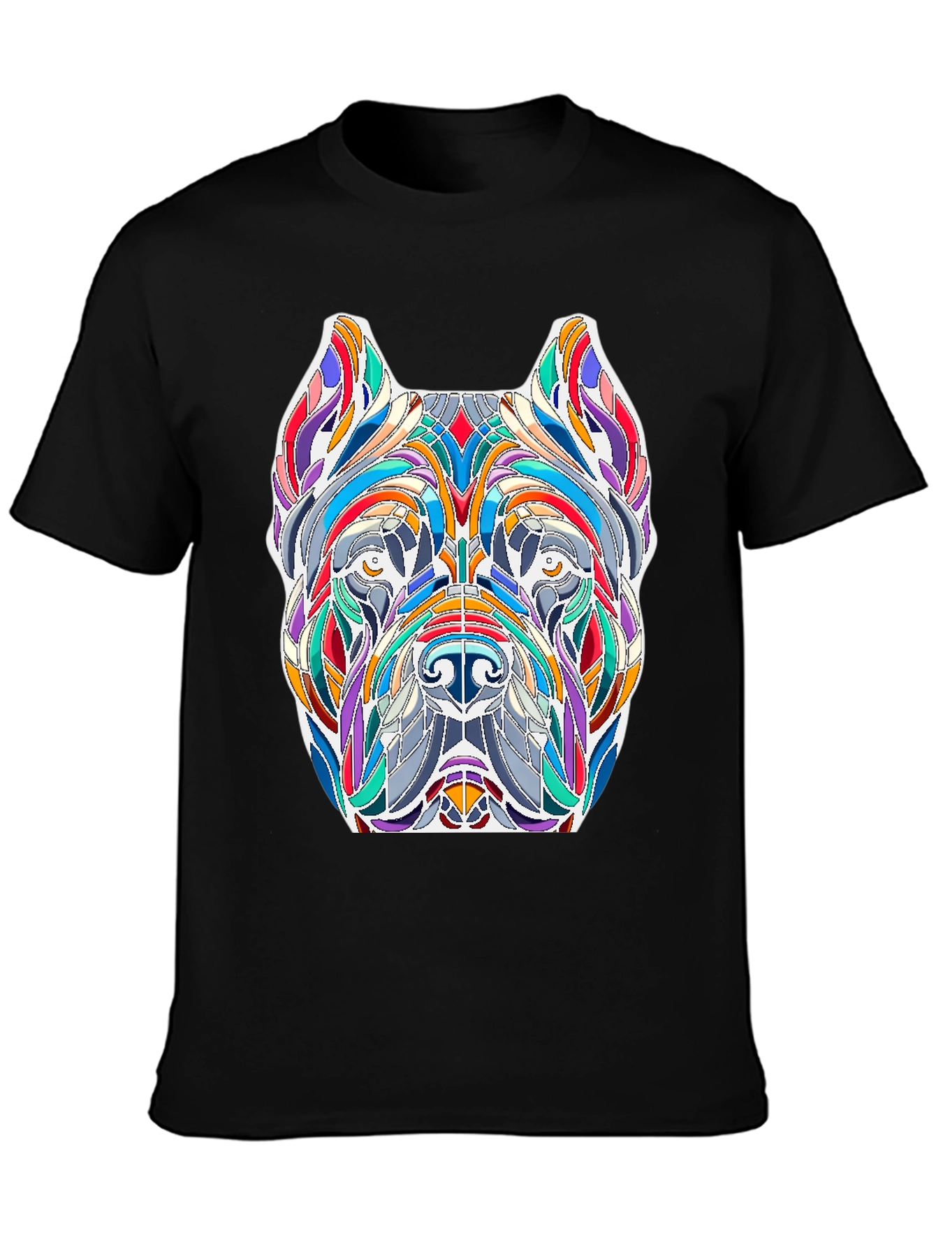 Black Abstract Dog Art T-Shirt - Unique Graphic Tee view 3