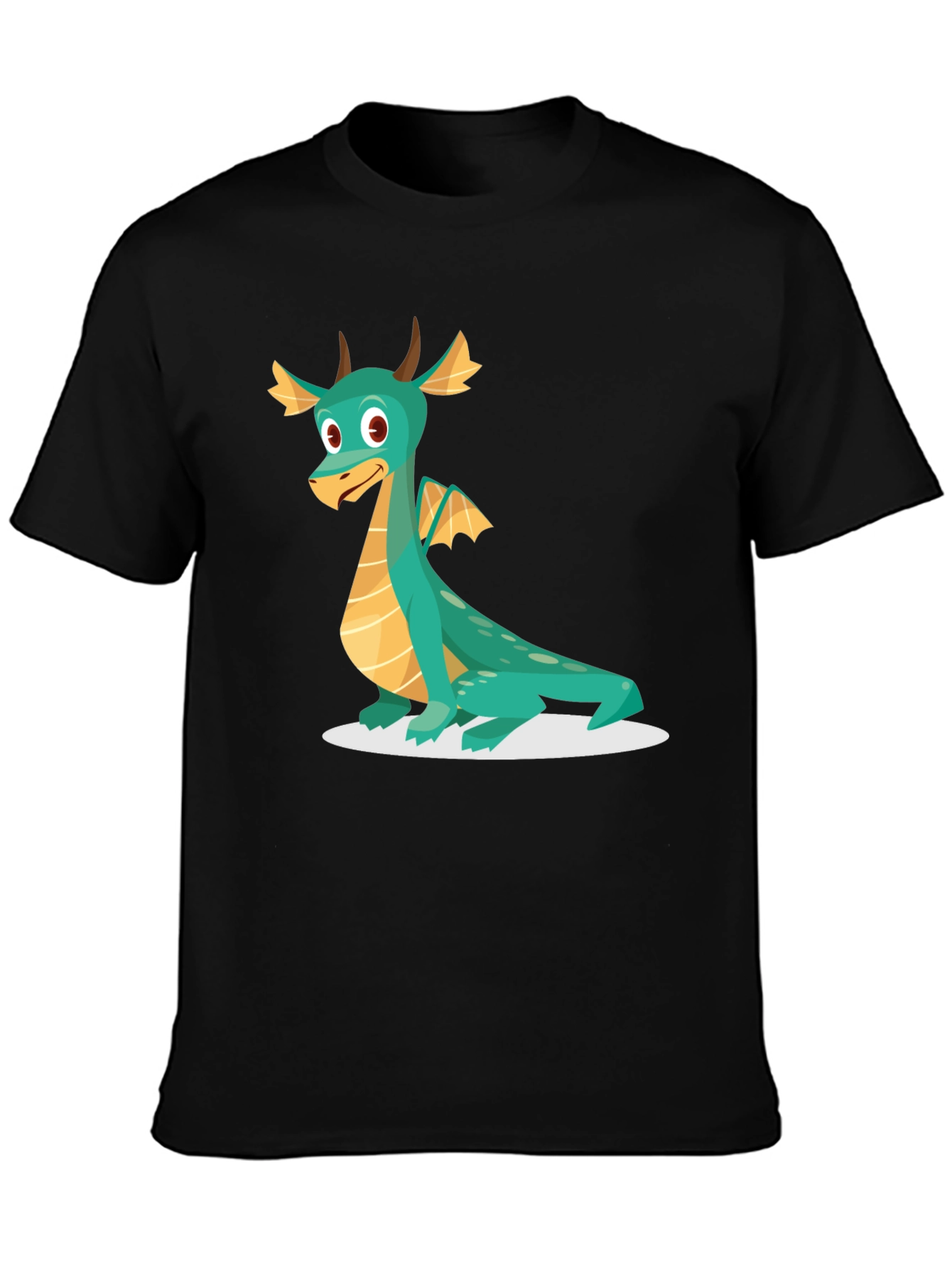Black Dragon Graphic Tee - Cute Cartoon Design, Soft Cotton Shirt view 3