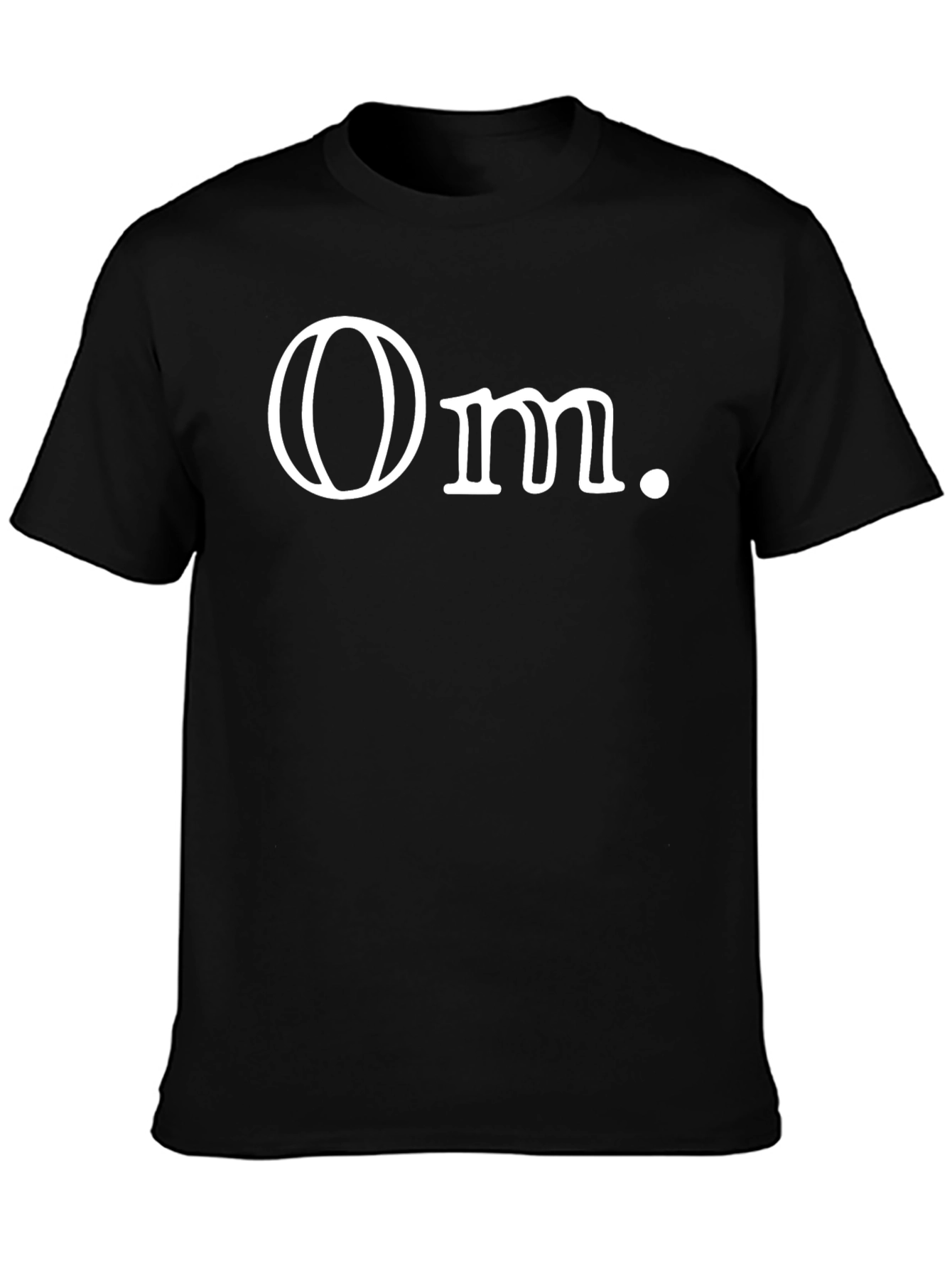 Black Minimalist "Om." Graphic Black T-Shirt view 3