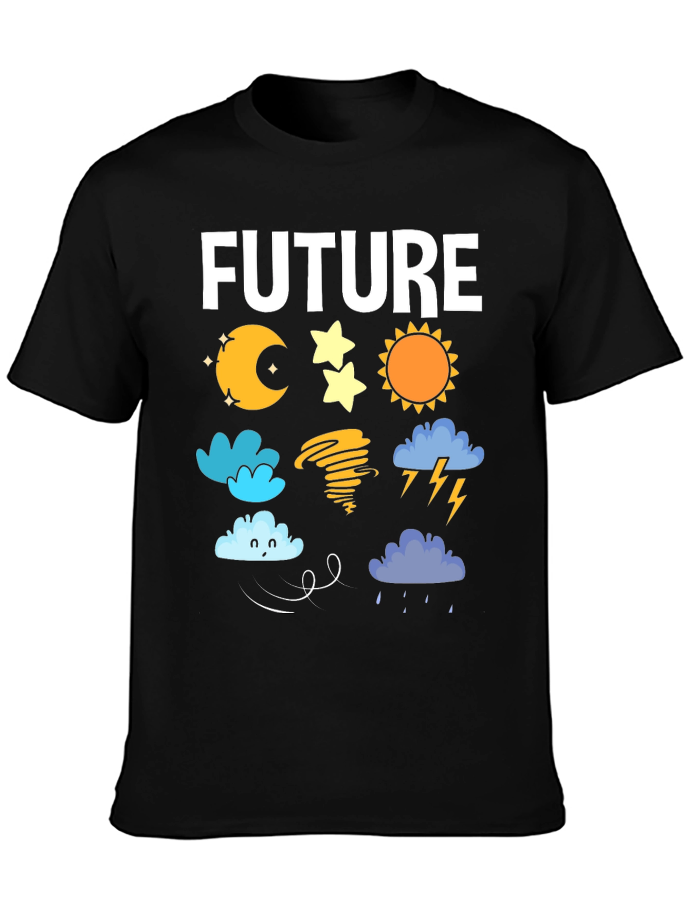 Black Future Weather Forecast T-Shirt | Novelty Tee view 3