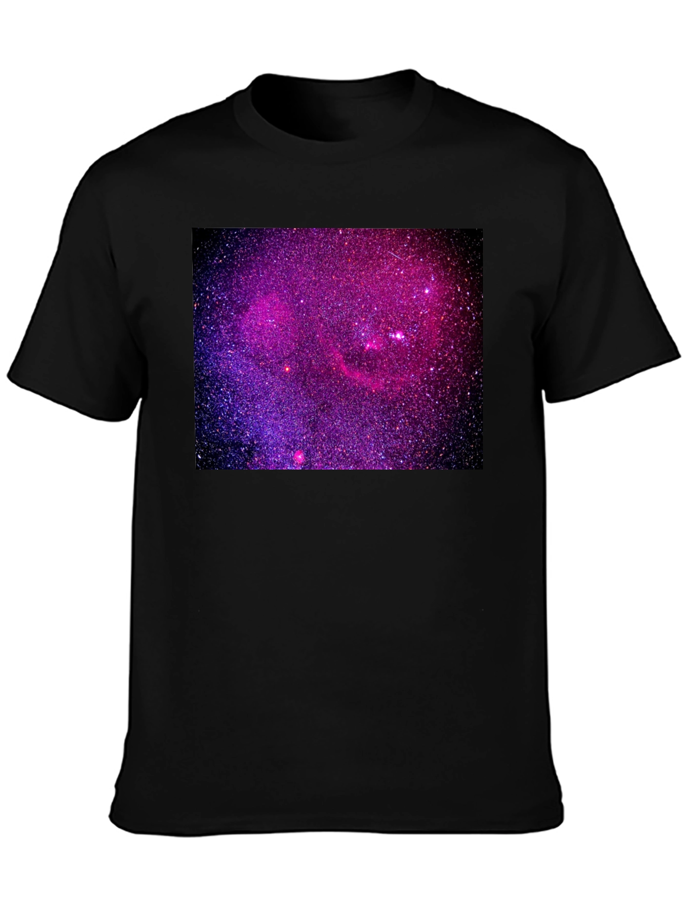 Black Galaxy Print Black T-Shirt view 3