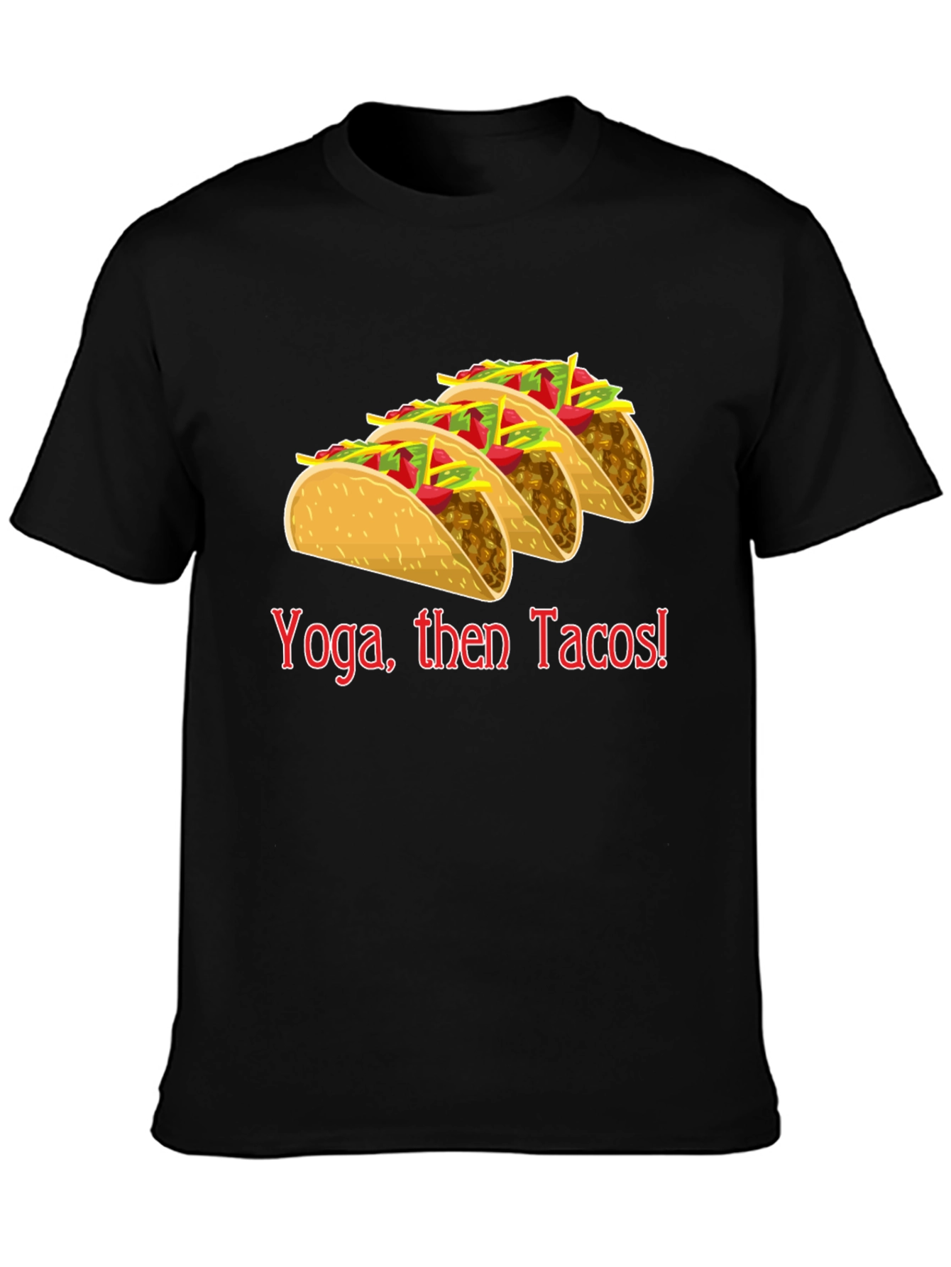 Black Yoga Then Tacos! Graphic Tee view 3