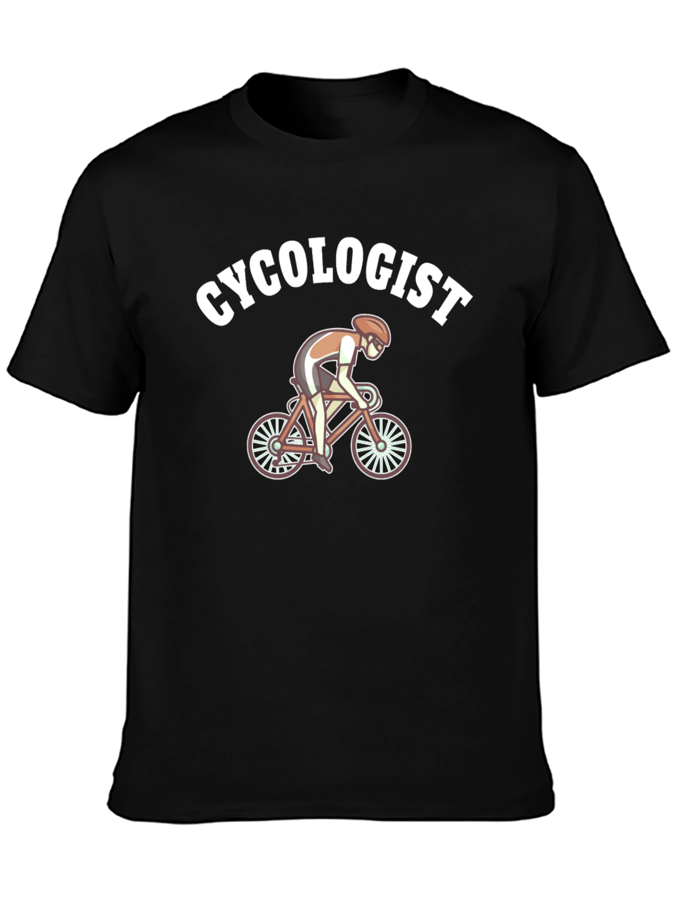 Black Cycologist T-Shirt - Funny Cyclist Humor Tee view 3