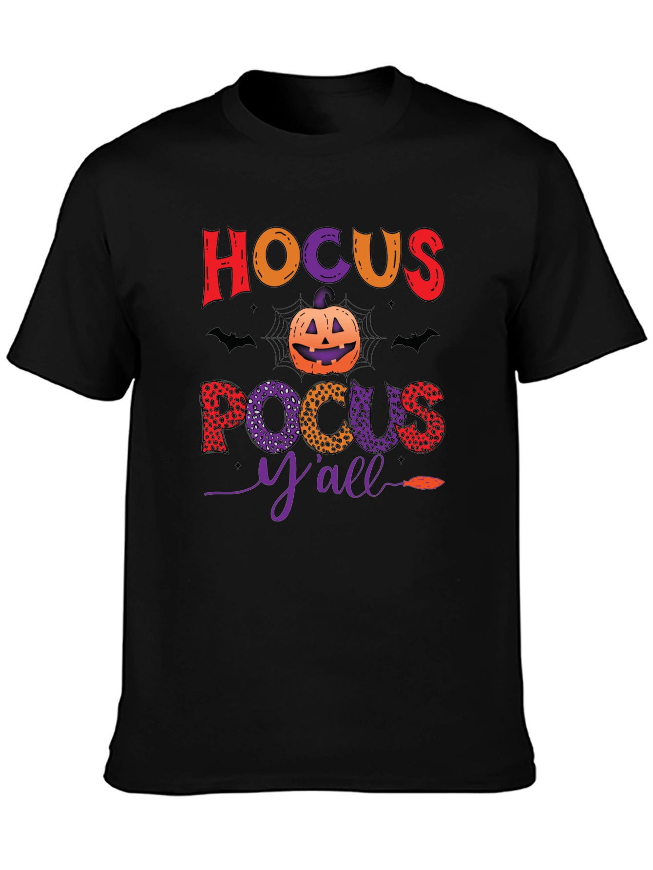 Black Hocus Pocus Y'all Halloween T-Shirt view 3