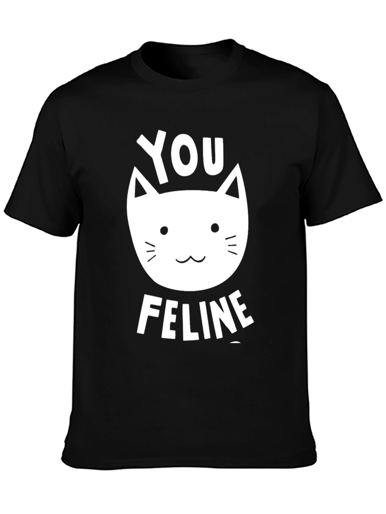 Black You Feline T-Shirt - Black Graphic Tee view 3