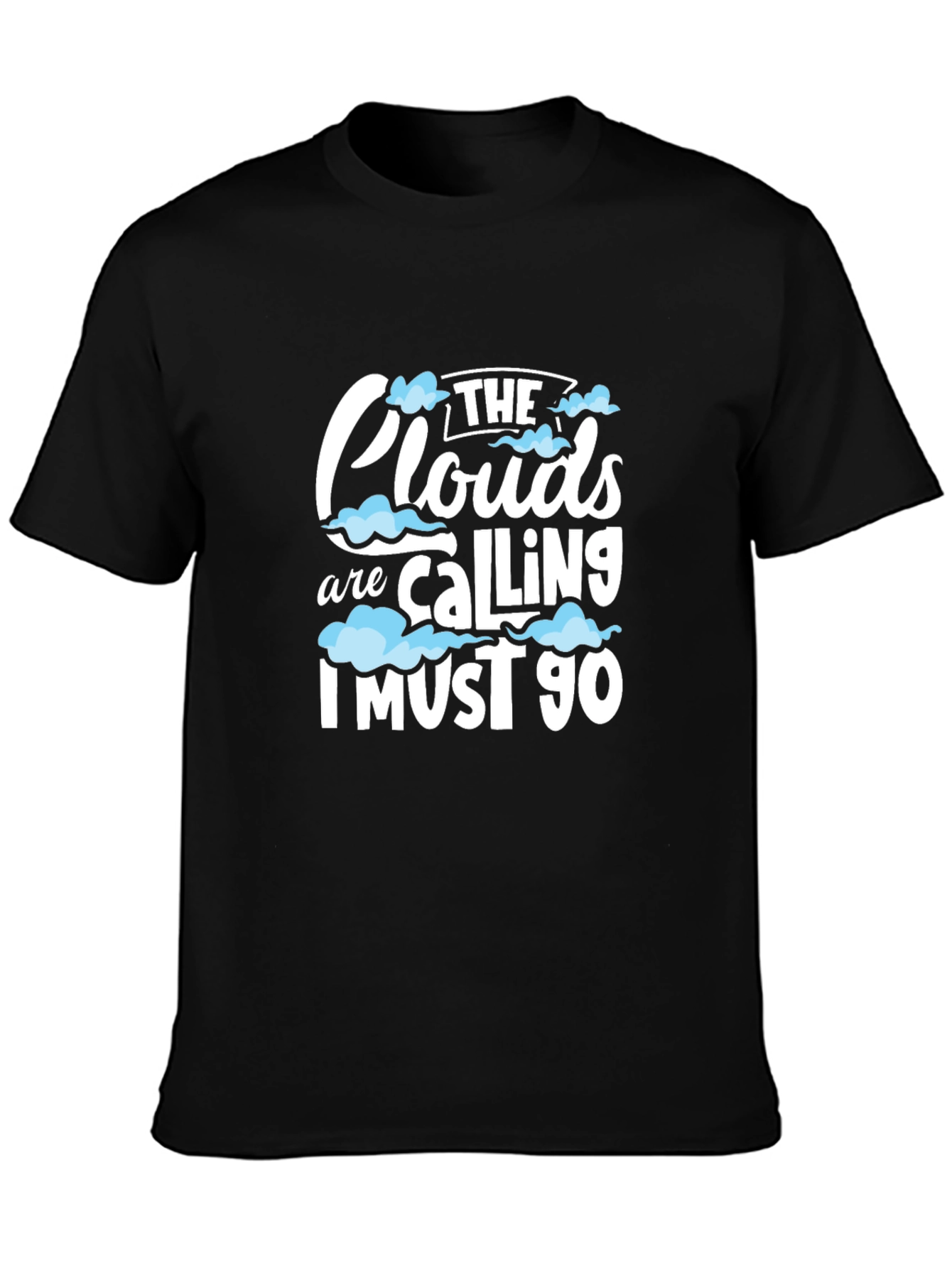 Black The Clouds are Calling Graphic T-Shirt view 3