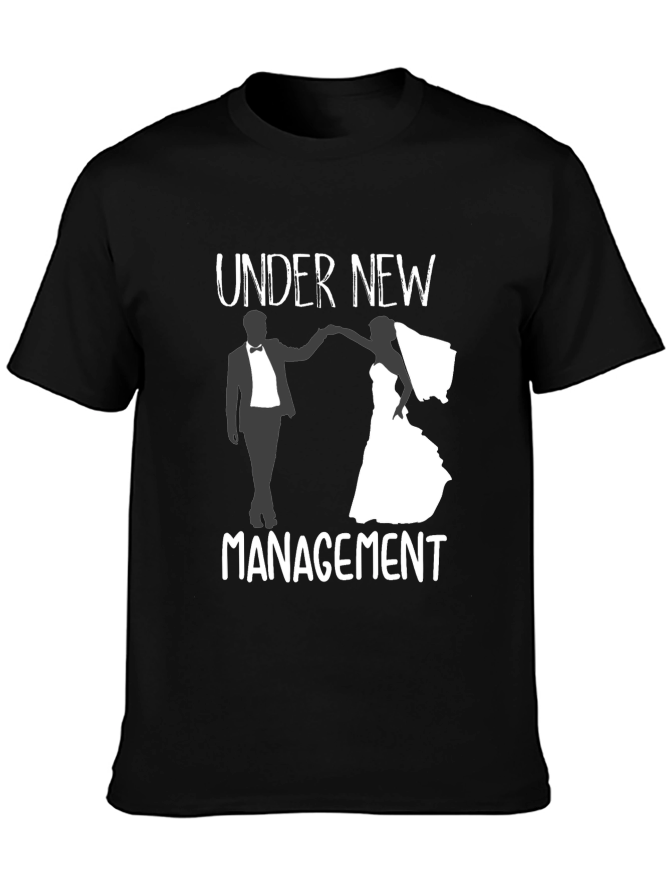Black Under New Management Wedding T-Shirt view 3