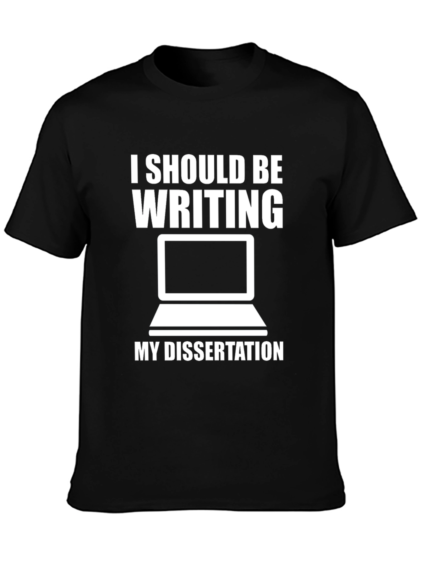 Black Dissertation T-Shirt - Funny PhD Student Tee view 3