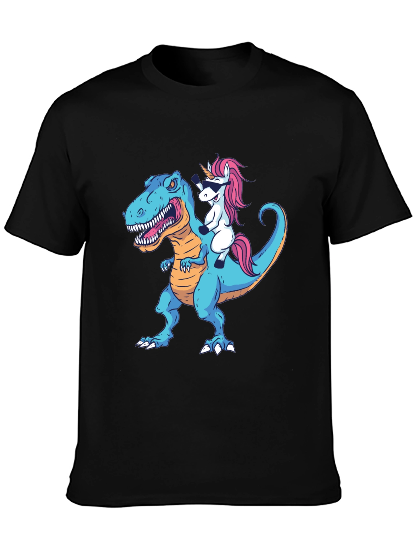 Black Dino Unicorn T-Shirt: Funny Graphic Tee view 3