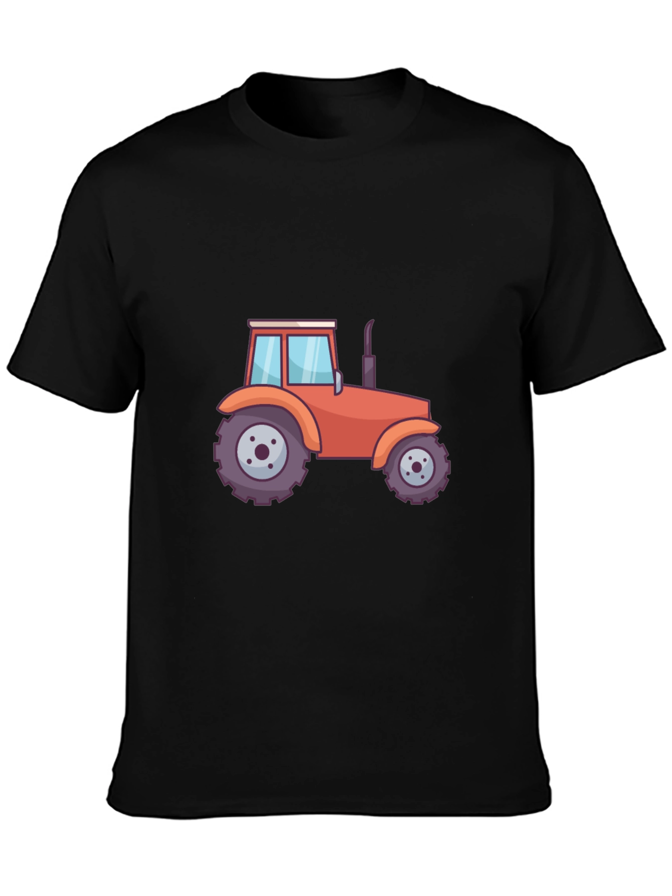 Black Tractor Graphic Tee - Black Cotton Blend T-Shirt view 3