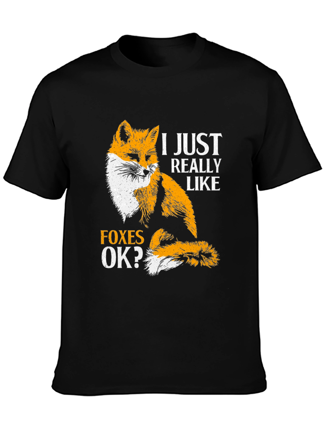 Black Fox Lover T-Shirt - I Just Really Like Foxes OK? view 3