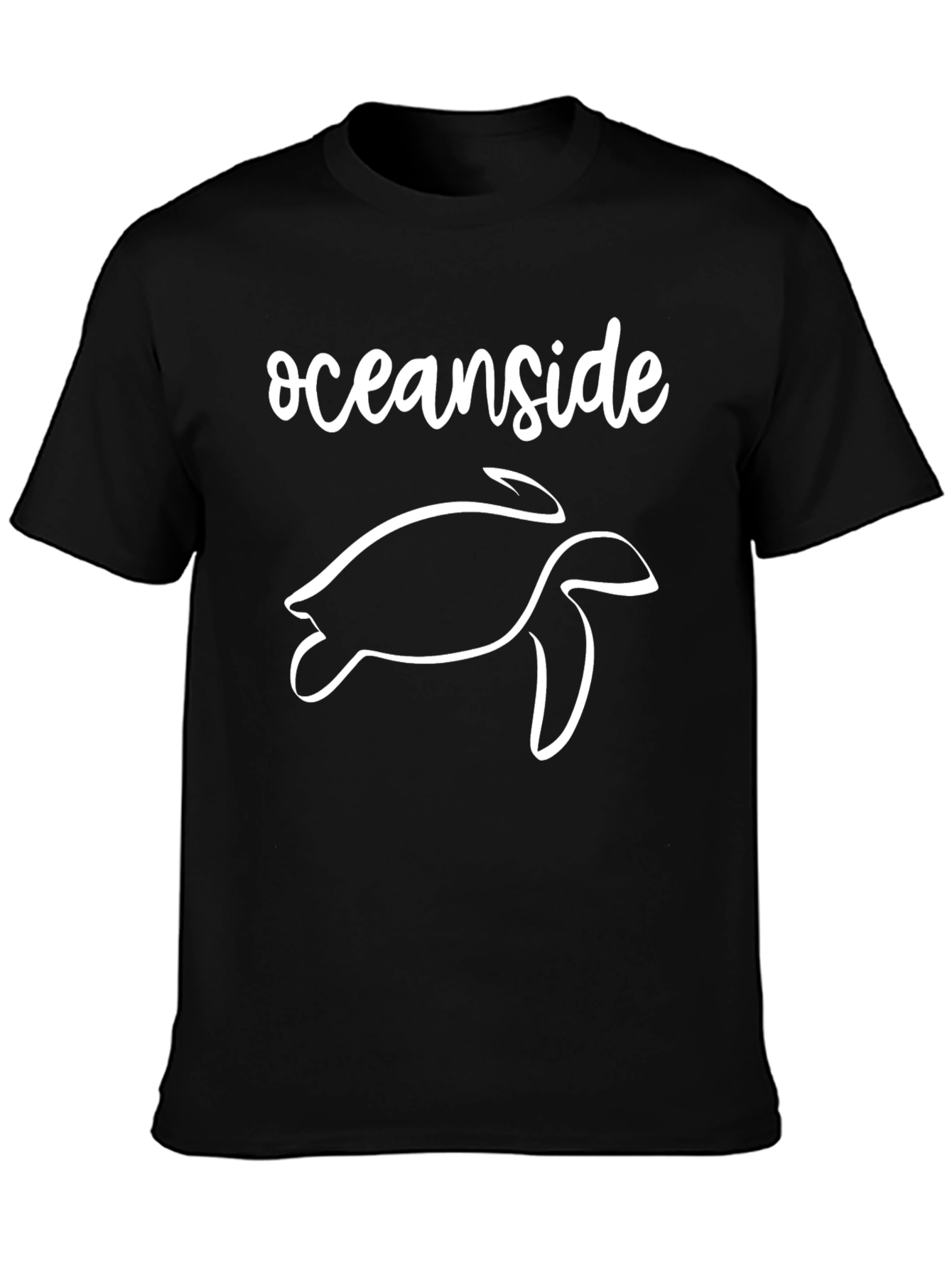 Black Oceanside Turtle Graphic Tee - Soft Cotton Blend view 3