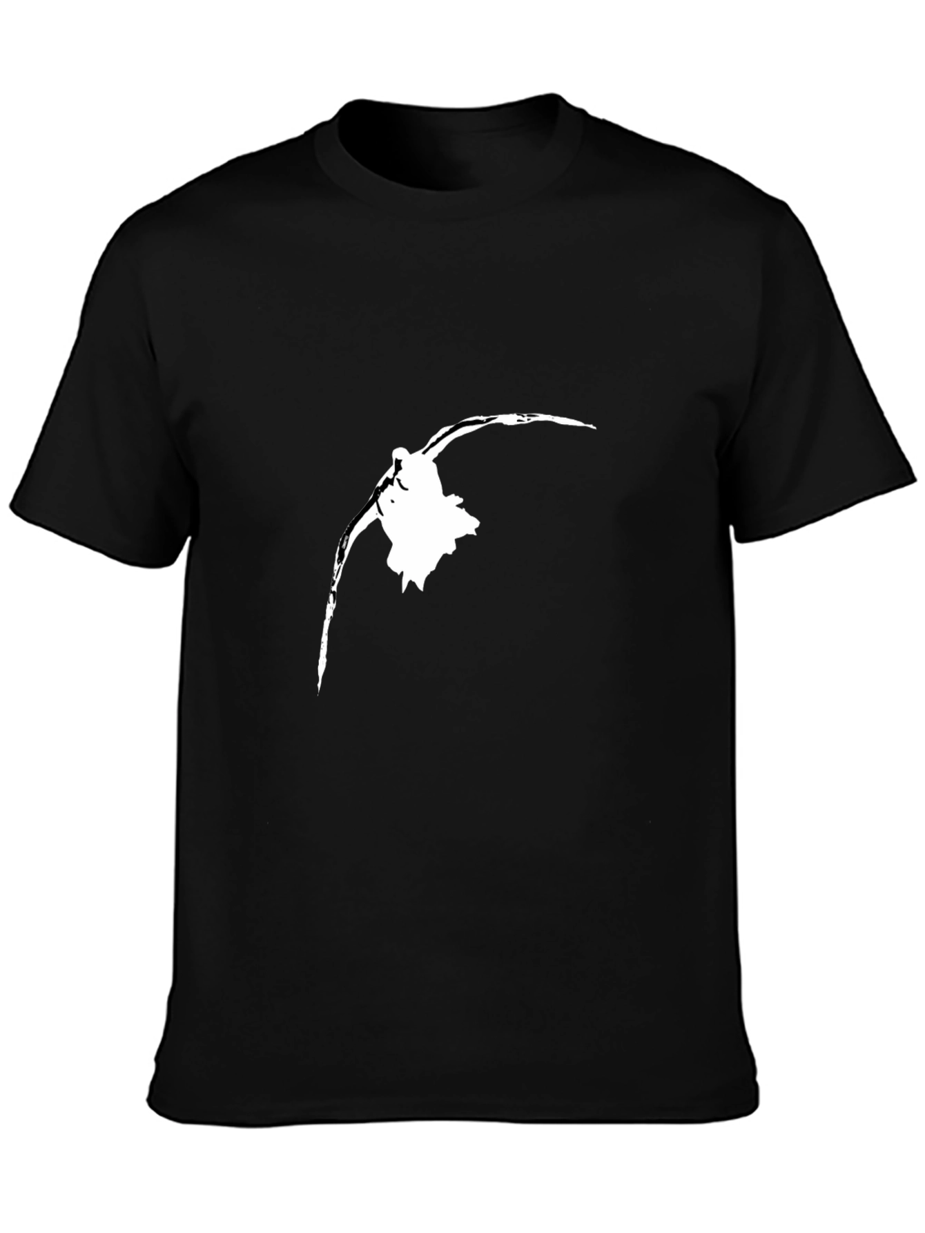 Black Black T-Shirt with White Bird Silhouette view 3