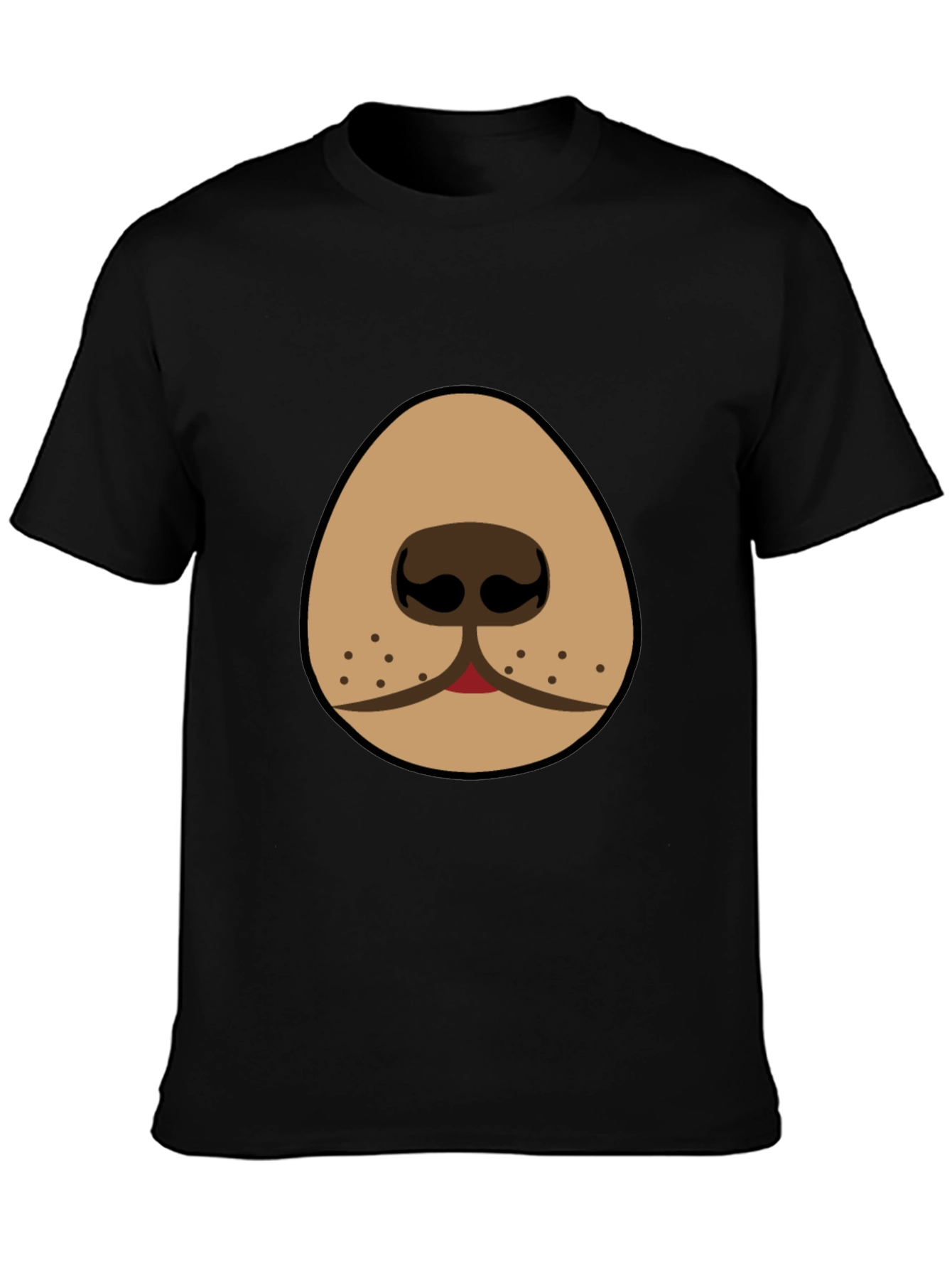 Black Funny Dog Nose Graphic T-Shirt - Black view 3