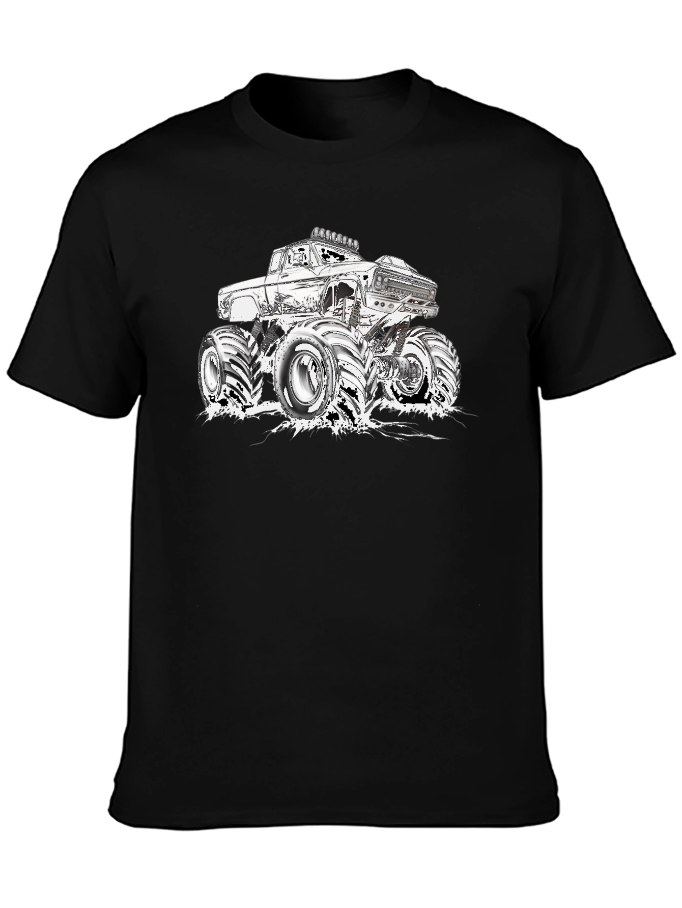 Black Monster Truck Graphic Tee - Black view 3
