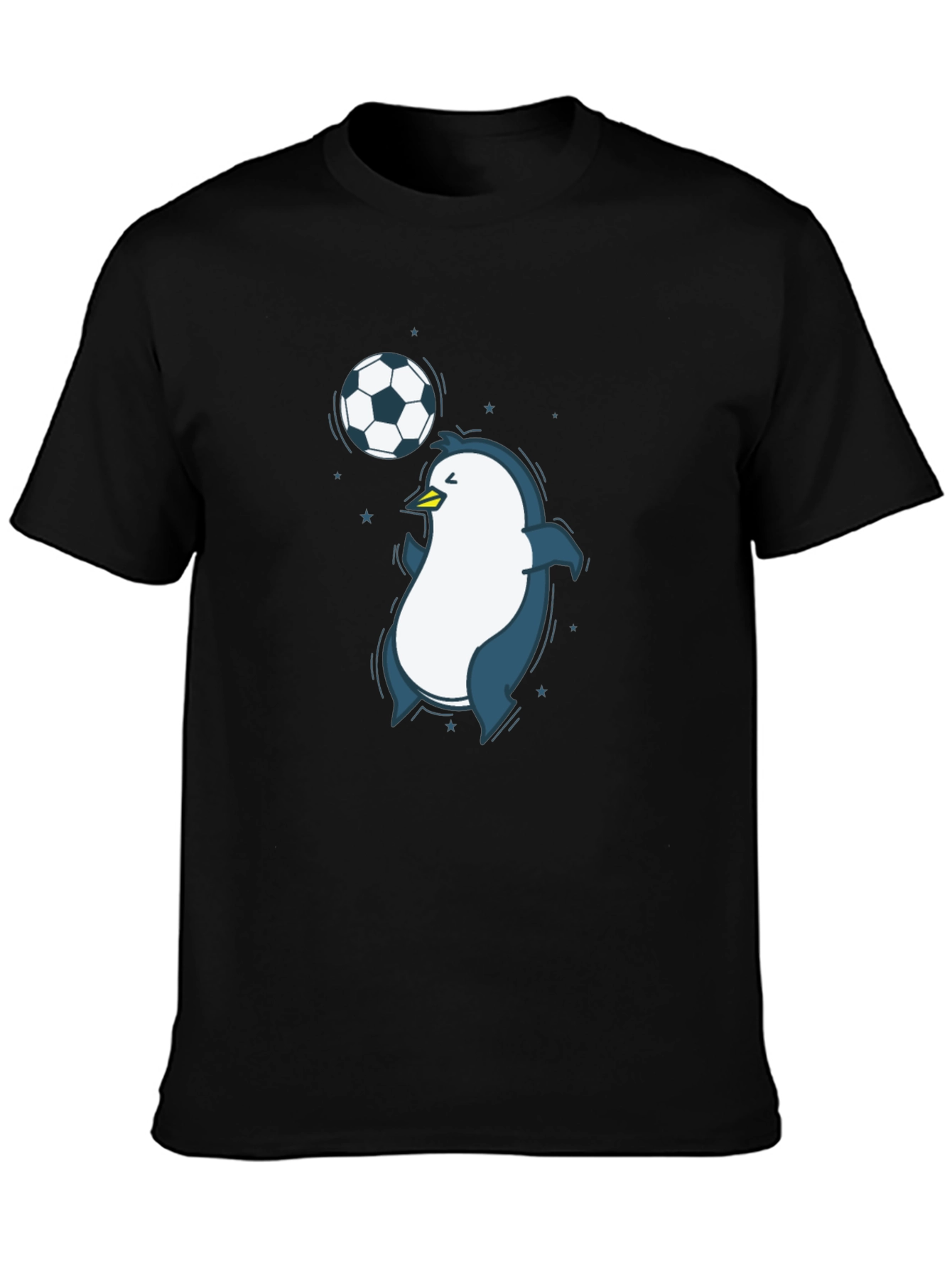 Black Penguin Soccer Graphic Tee - Black Crew Neck T-Shirt view 3
