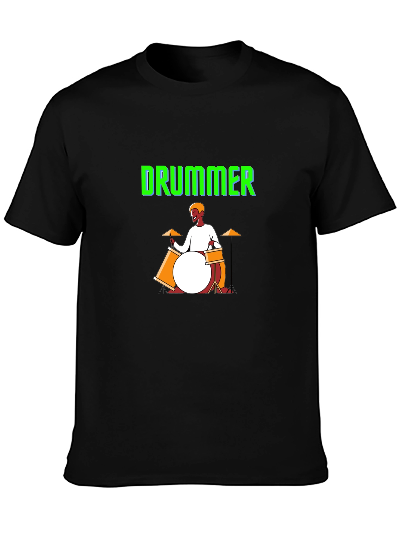 Black Drummer Graphic T-Shirt view 3