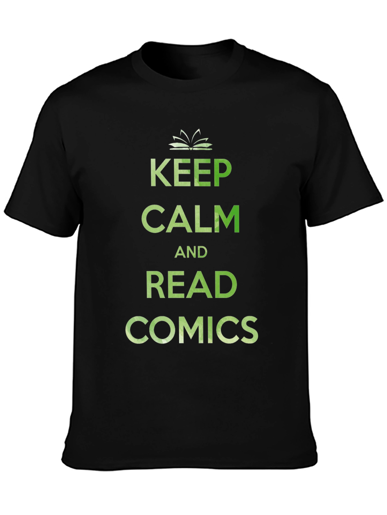 Black Keep Calm & Read Comics T-Shirt view 3