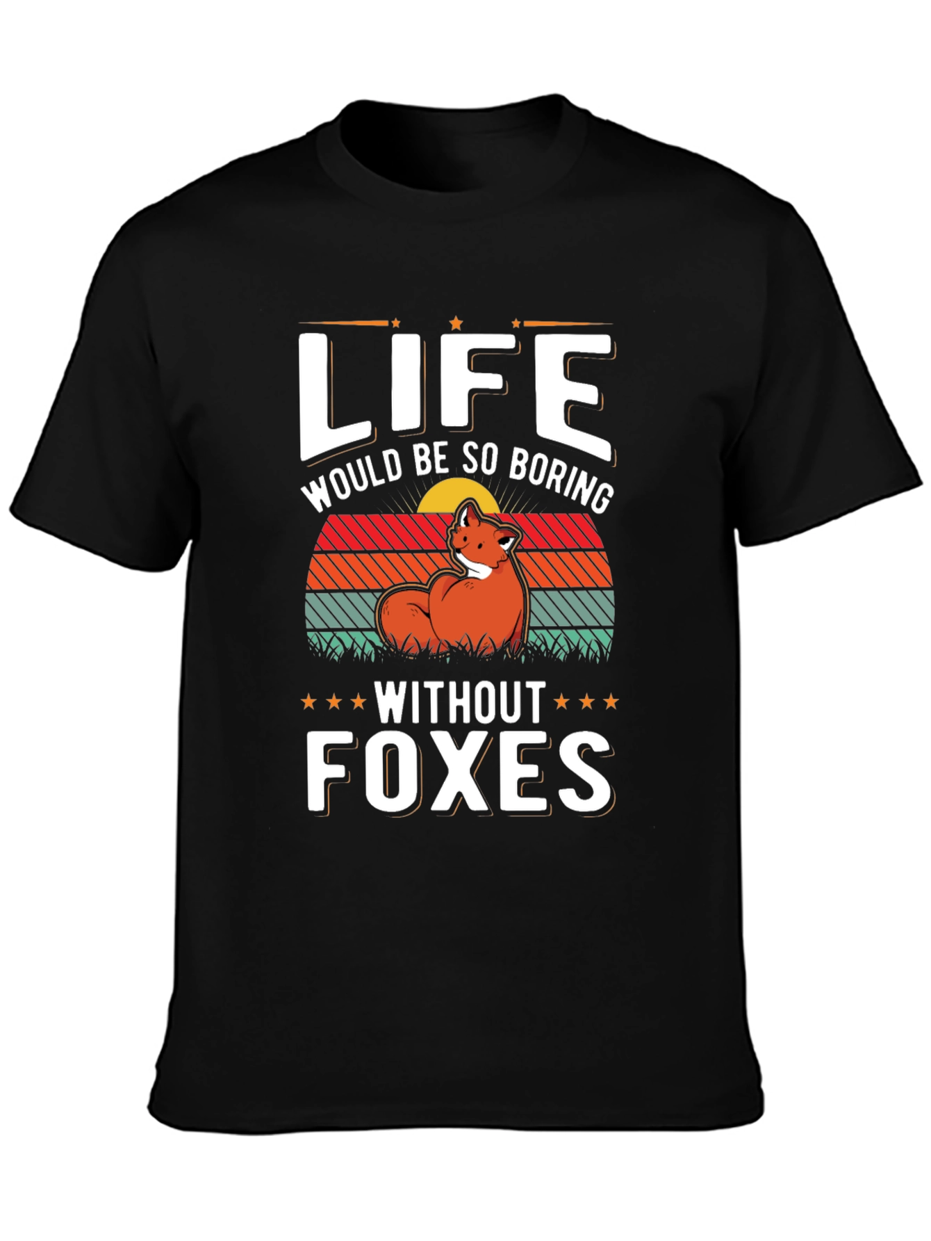 Black Life Without Foxes Tee - Novelty Graphic T-Shirt view 3