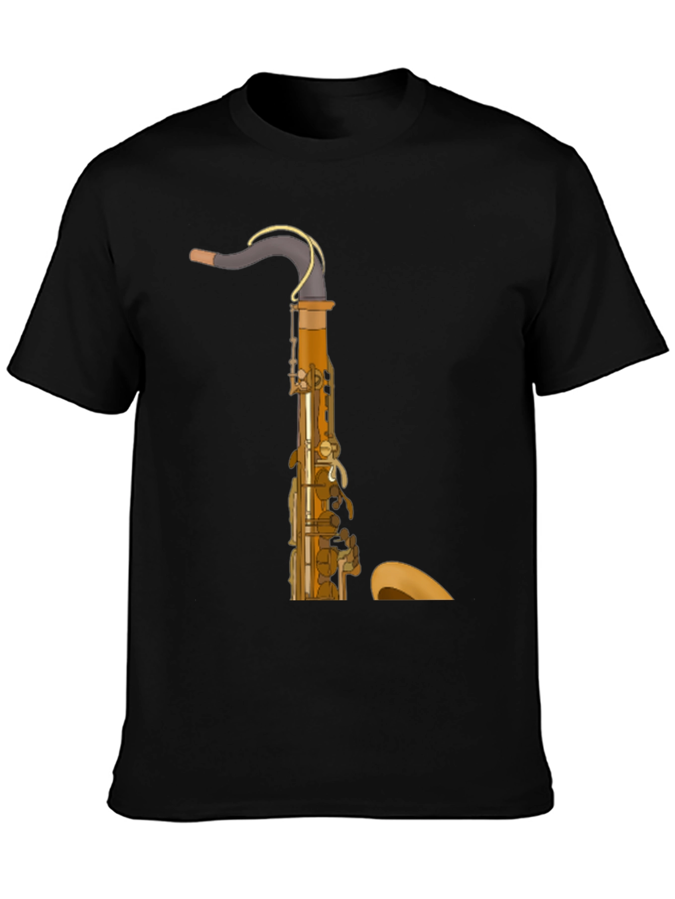 Black Saxophone Graphic T-Shirt - Musician Style view 3