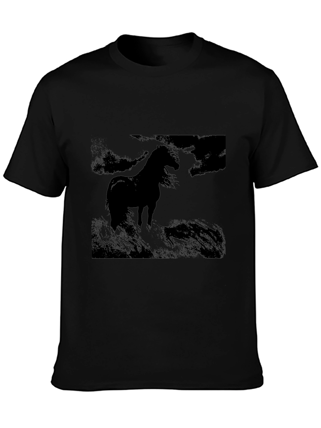 Black Black Horse Graphic Tee - Men's Stylish Casual Top view 3